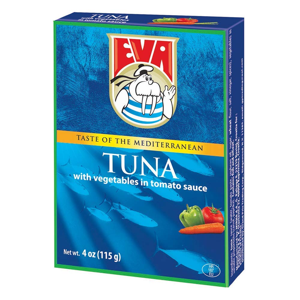 Podravka Eva Tuna in Tomato Sauce 115g (4.05 oz) - Premium Canned Tuna for Salads, Sandwiches & Quick Meals - High Protein, Ready-to-Eat Convenience Food