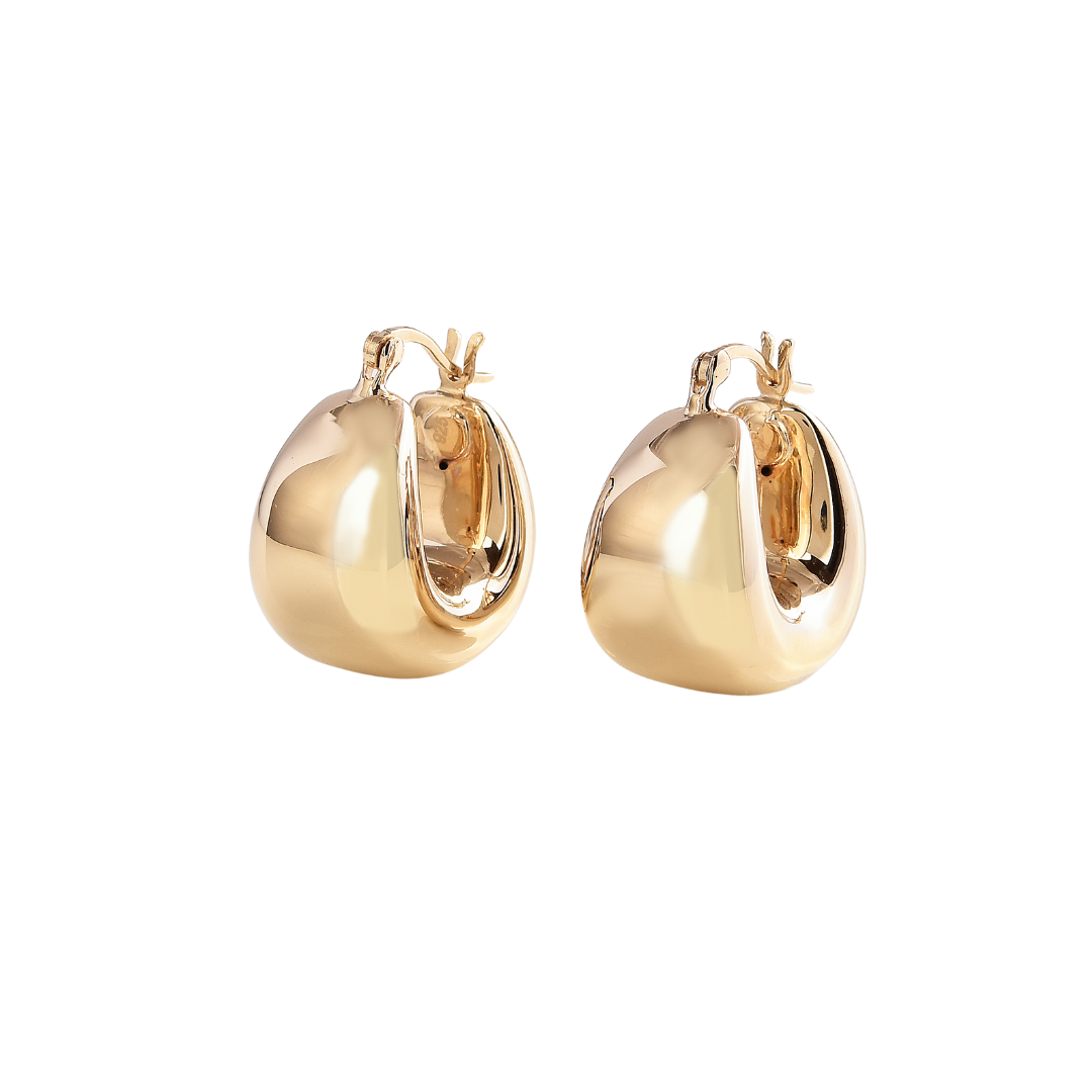 18K Gold Vermeil Huggie Hoop Earrings for Women - Minimalist Everyday Hoops, Hypoallergenic & Tarnish Resistant - Perfect for Work, Date Night & Gifts