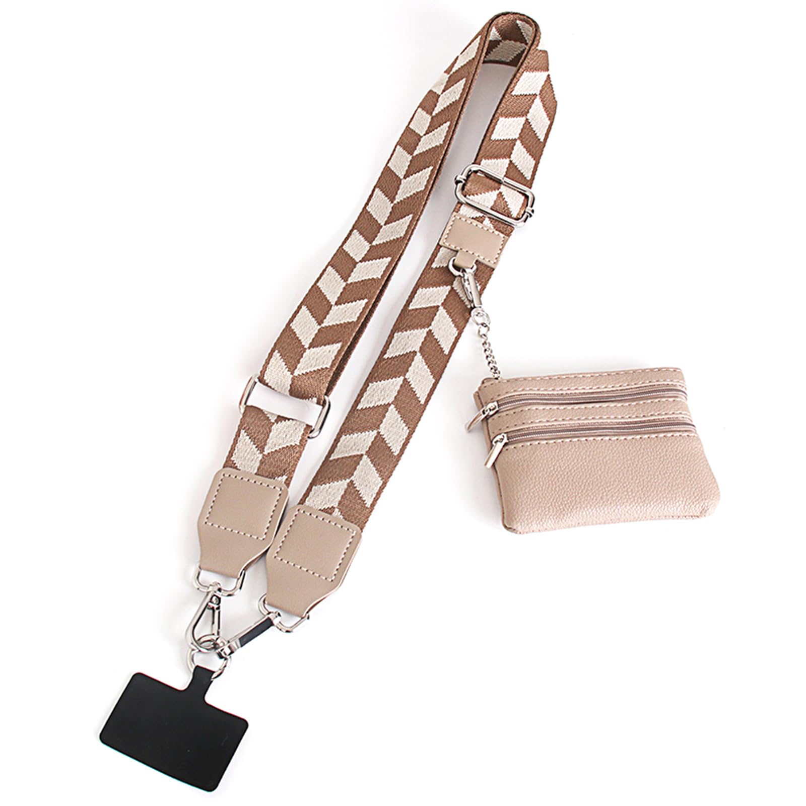 Adjustable Crossbody Phone Lanyard with Leather Wallet - Detachable Phone Strap for Women & Men - Universal Fit for All Smartphones - Perfect for Travel, Shopping & Hands-Free Convenience