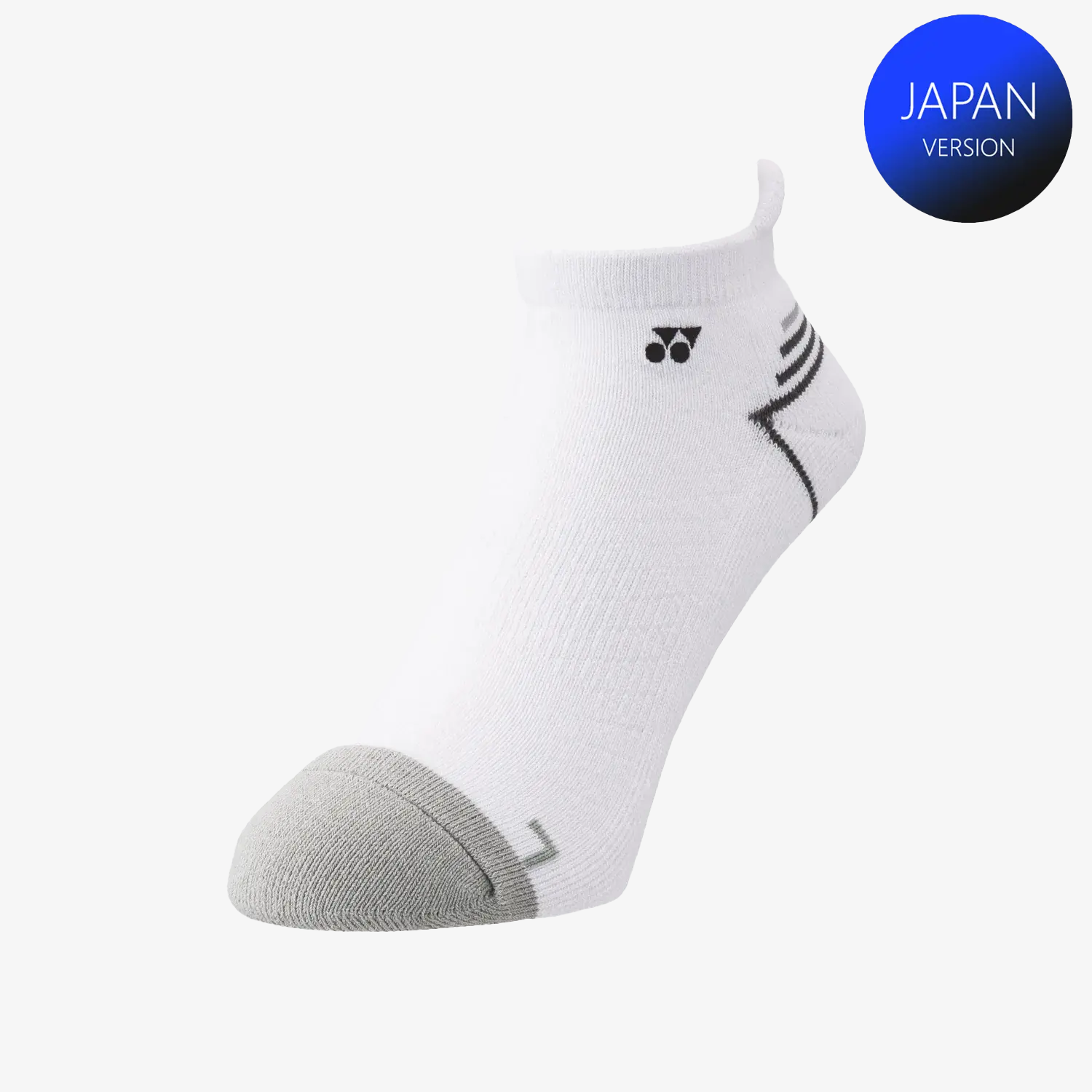 Yonex Men's Low Cut Sports Socks - Breathable Athletic Socks for Running, Tennis & Gym - Silver Black (Size M) - Perfect for Workouts & Casual Wear