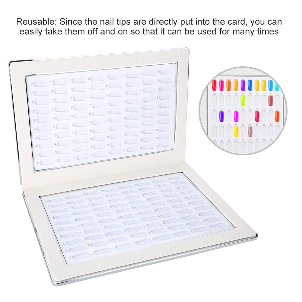 160-Slot Nail Polish UV Gel Color Display Book - Professional Nail Salon & Home Manicure Organizer with Durable Blue Nail Display Cards | Perfect for Salon Color Selection & Retail Product Showcase