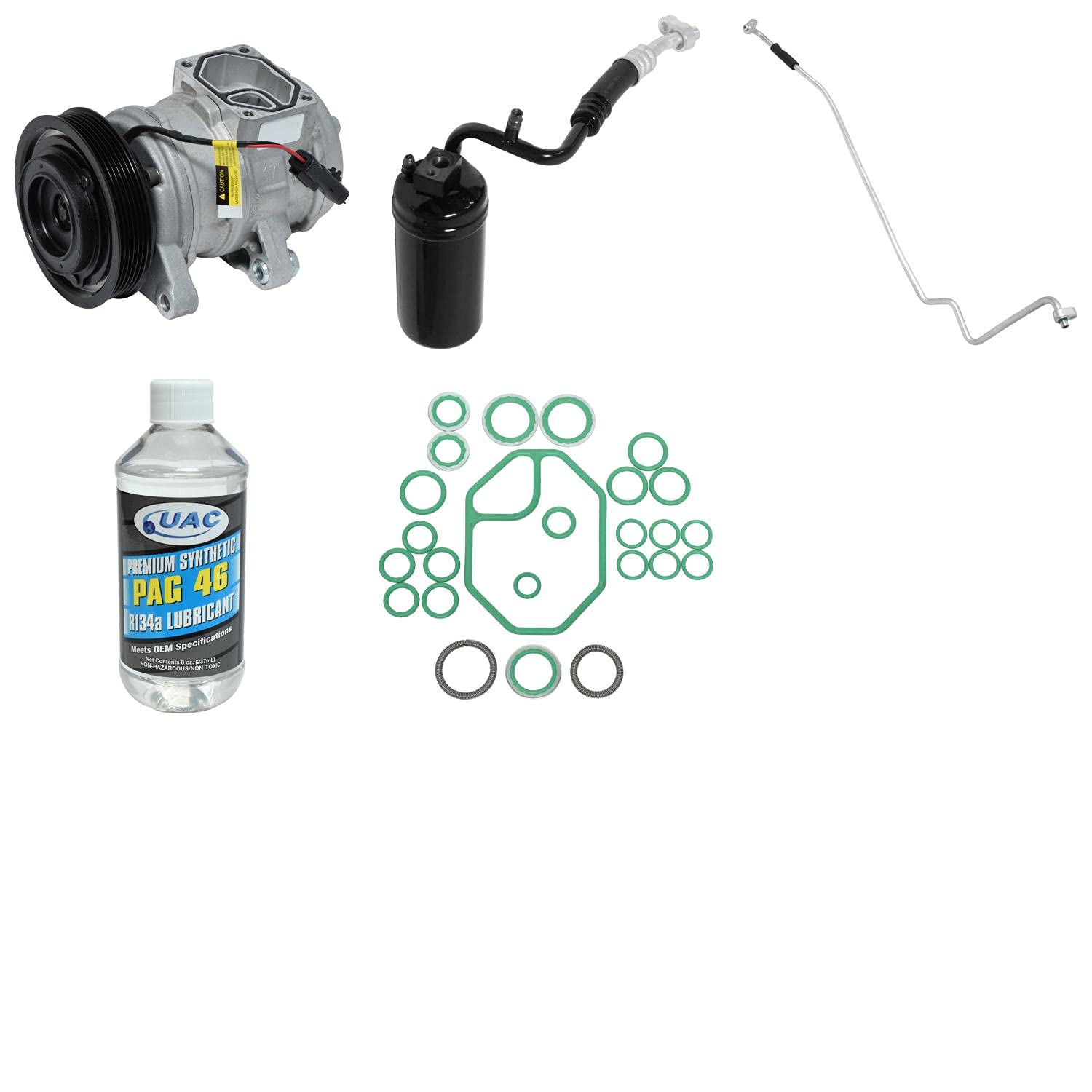HVAC A/C Compressor Replacement Kit - Compatible with Multiple Car Models - High Performance Auto AC Repair Kit - Perfect for DIY Mechanics and Professional Technicians - Use for Vehicle Air Conditioning System Maintenance and Repair