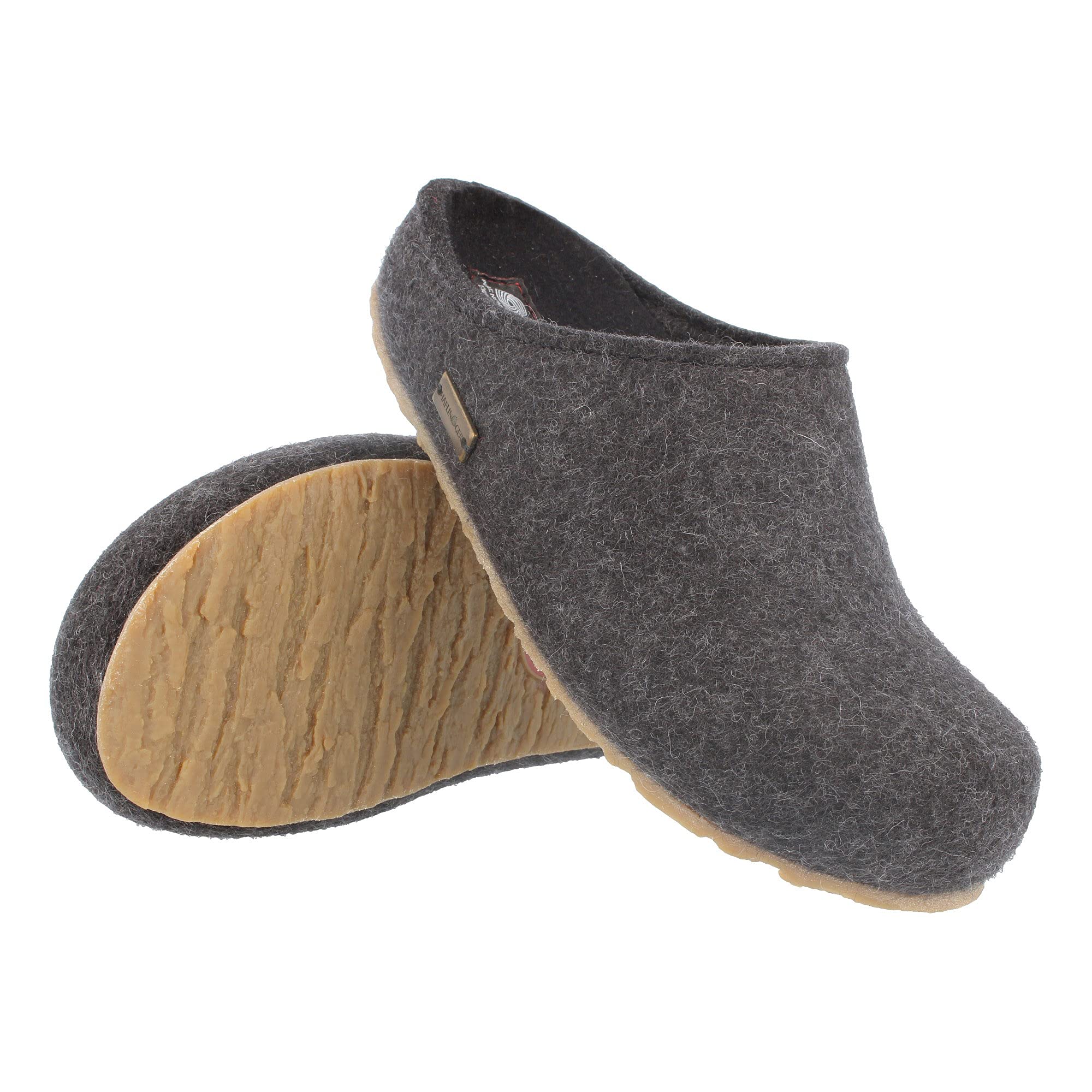 HAFLINGER Men's Low-Top Slippers - Grey Graphit 377 - Size 7.5 US - Comfortable House Shoes for Indoor & Outdoor Use - Perfect for Relaxing at Home, Running Errands, or Traveling