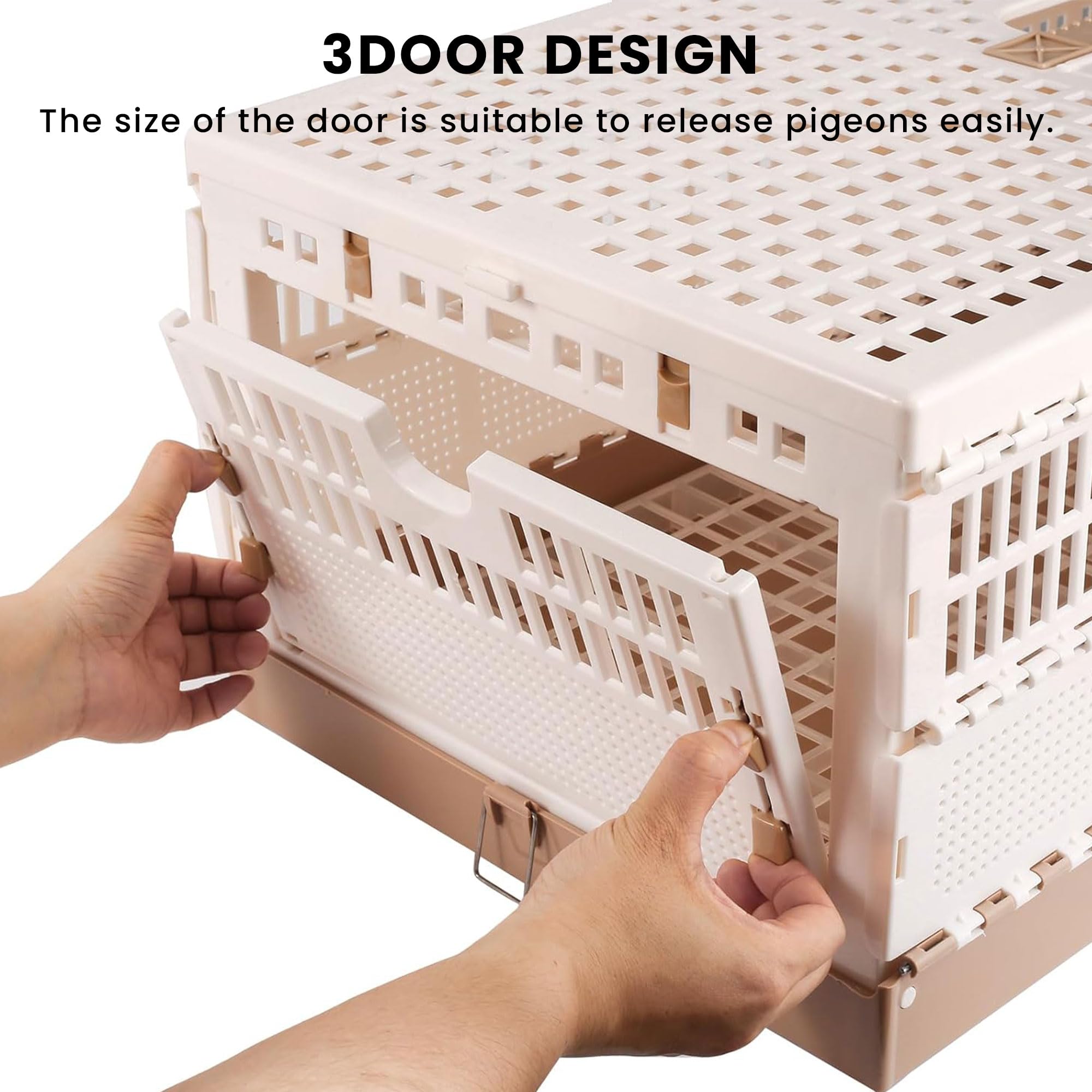 Portable Plastic Folding Pigeon Cage - XL Travel Carrier for Pet Birds, Pigeon Nest Box & Training Cage | Easy to Clean | Ideal for Bird Shows, Racing Competitions & Outdoor Activities