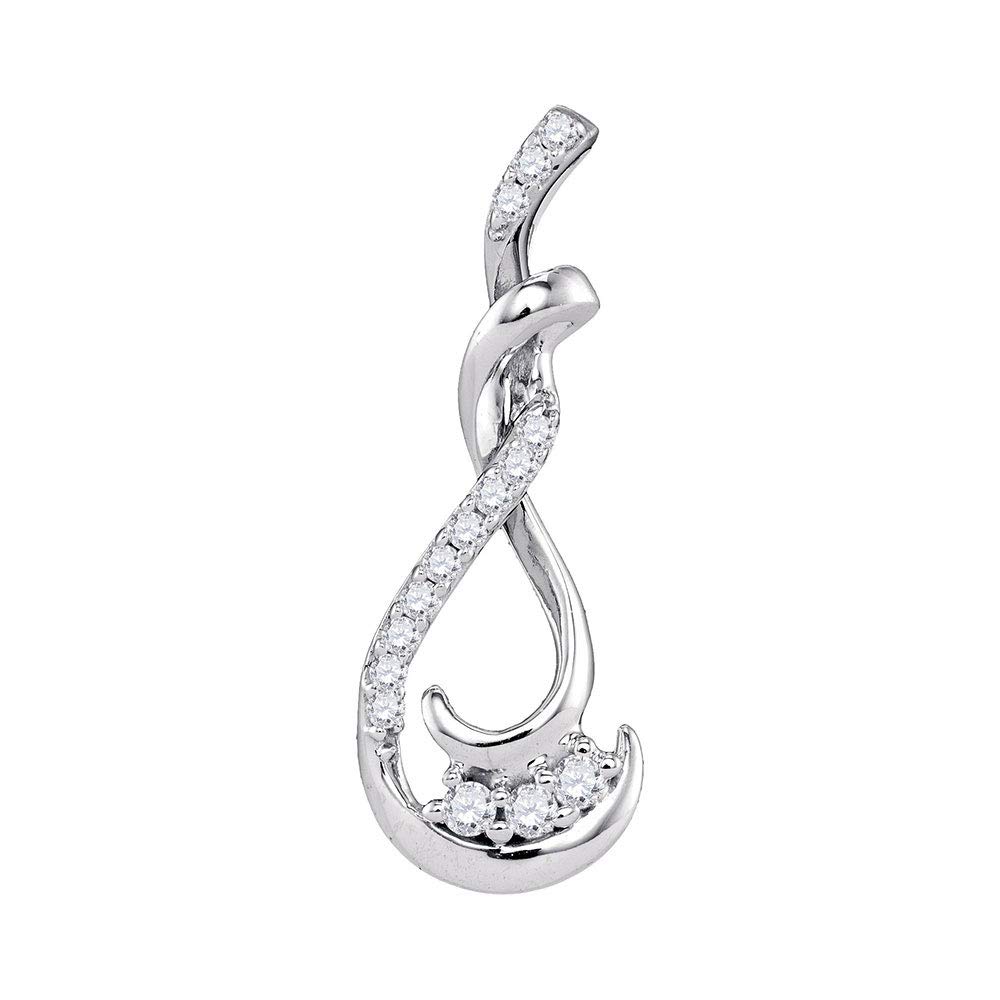 10K White Gold Women's Round Diamond 3-Stone Infinity Pendant Necklace (1/5 CTTW) - Elegant Jewelry Gift for Anniversary, Valentine's Day & Special Occasions