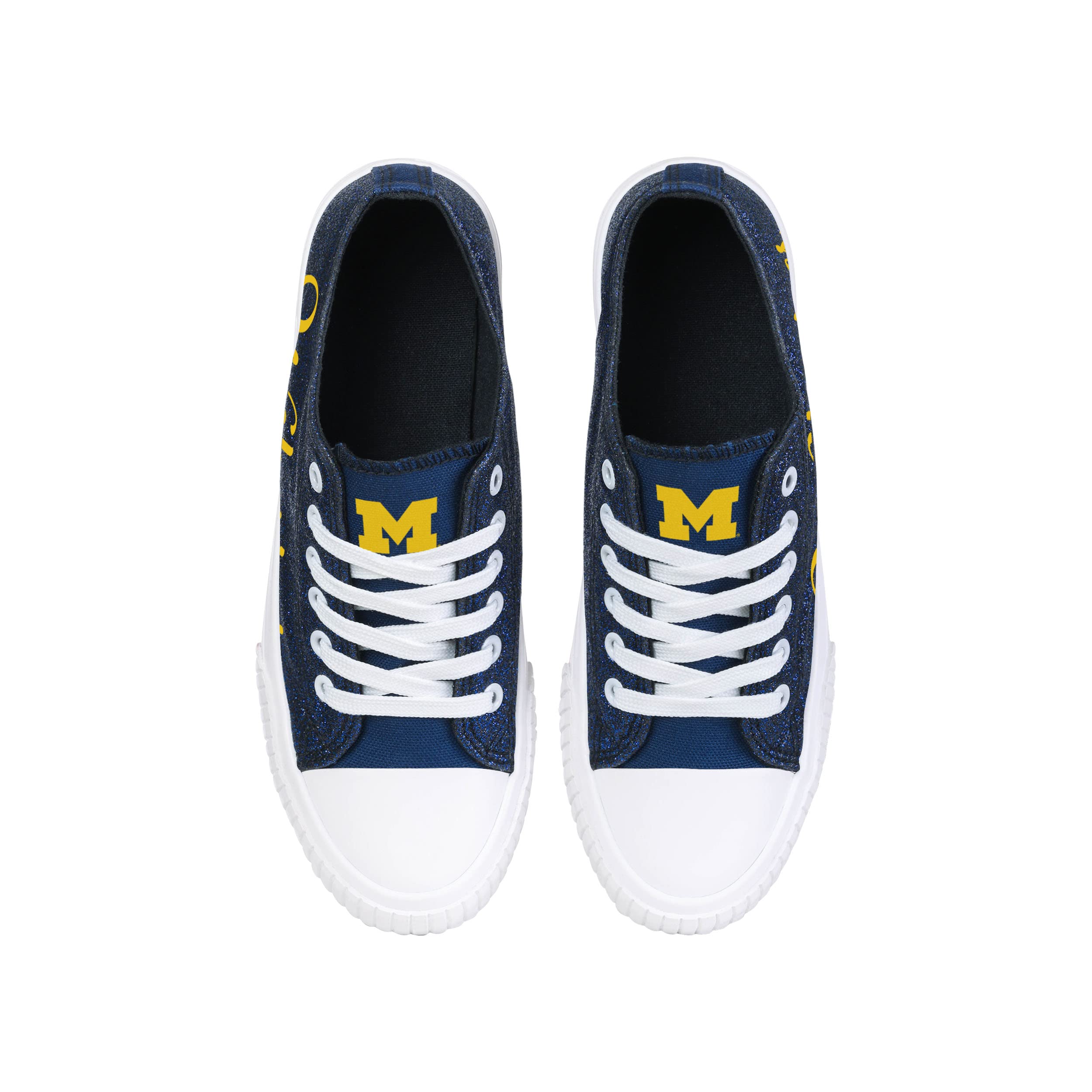 FOCO Women's NCAA College Team Logo Fashion Sneakers - Low Top Canvas Casual Shoes for School, Sports & Everyday Wear