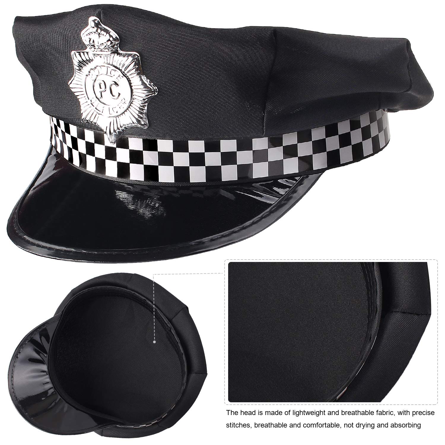 Beelittle Police Costume Set - Realistic Hat, Handcuffs, Walkie Talkie, Badge & Sunglasses for Kids Dress Up | Halloween, Role Play, Pretend Play, Cosplay & Party Accessories