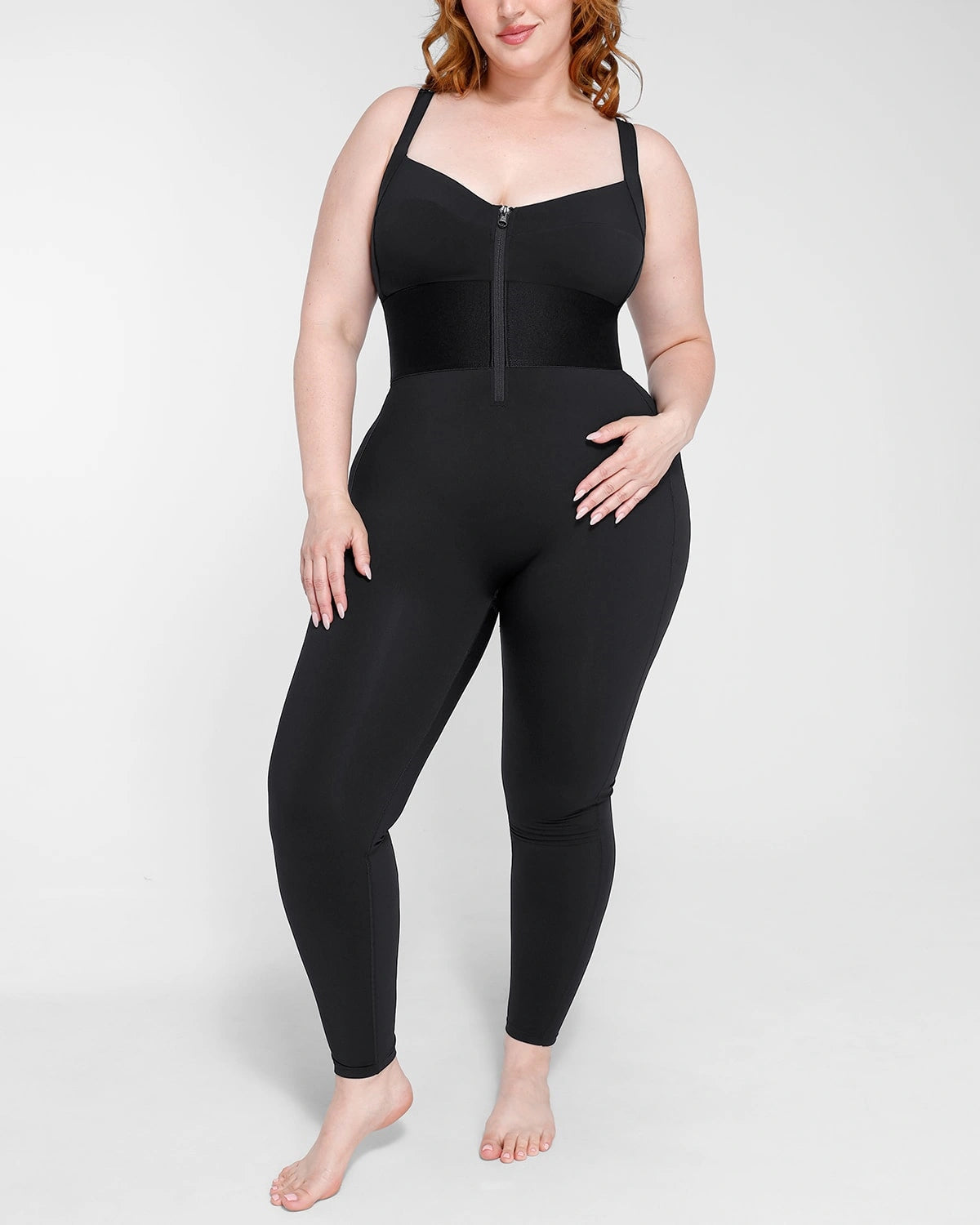 AirSlim® Elastic Waistband Shaping Jumpsuit for Women - Tummy Control Bodysuit with Comfortable Stretch Fabric - Perfect for Workout, Yoga & Everyday Wear