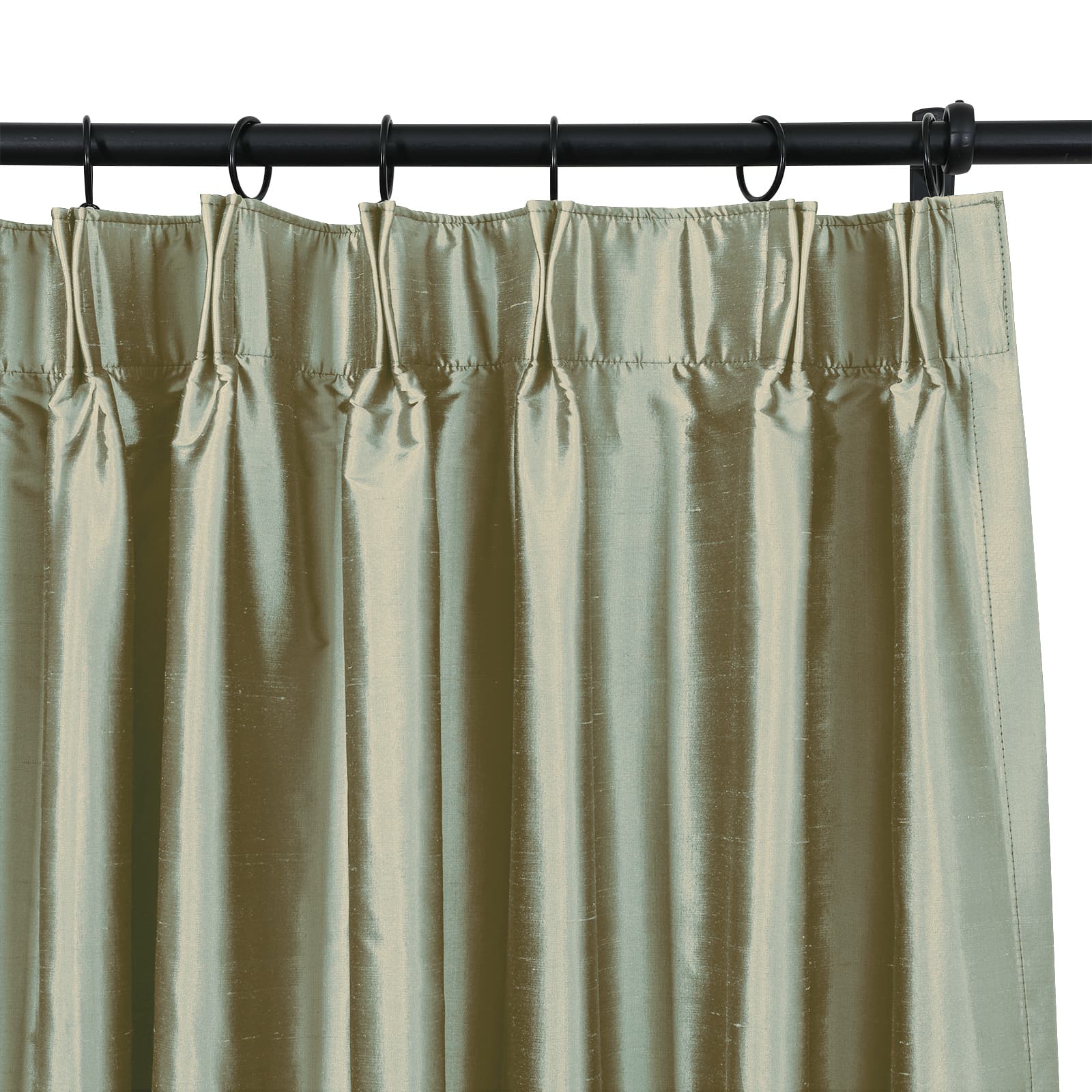 Selman Dupioni Silk Drapery Pleated Curtains - Elegant Window Treatments for Living Room & Bedroom