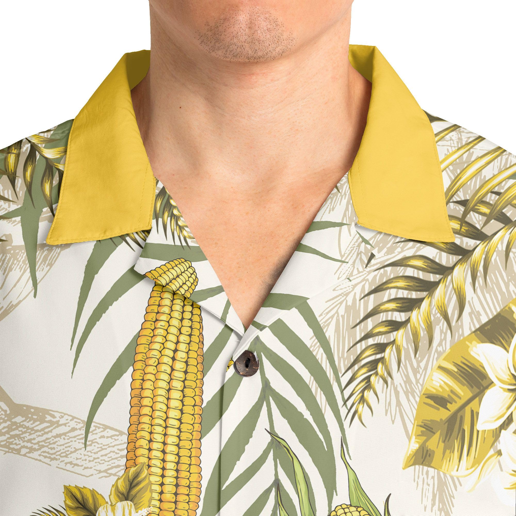 HYPERFAVOR Men's & Women's Corn Hawaiian Shirts - Short Sleeve Corn on Cob Print T-Shirts - Fun Corn Lover Gifts for Summer Parties & BBQ Events