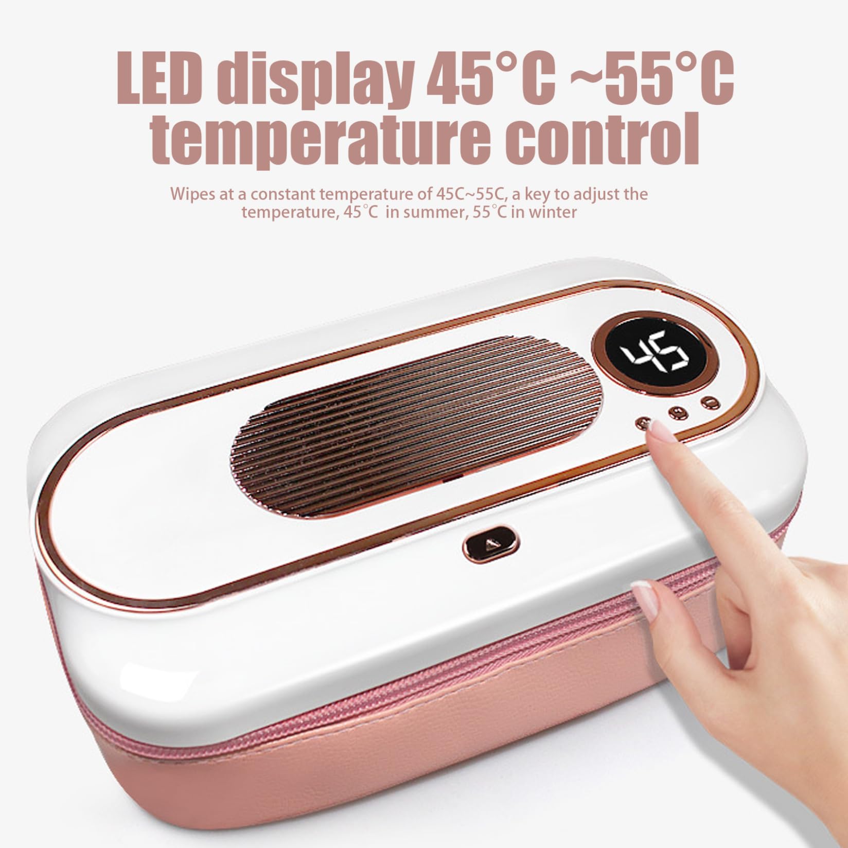 Digital Baby Wipe Warmer with Large Capacity & Foldable Design - Safe, Portable Newborn Diaper Wipe Warmer for Home, Nursery, Car & Travel | Perfect for Night Changes, On-the-Go Parenting & Outdoor Adventures