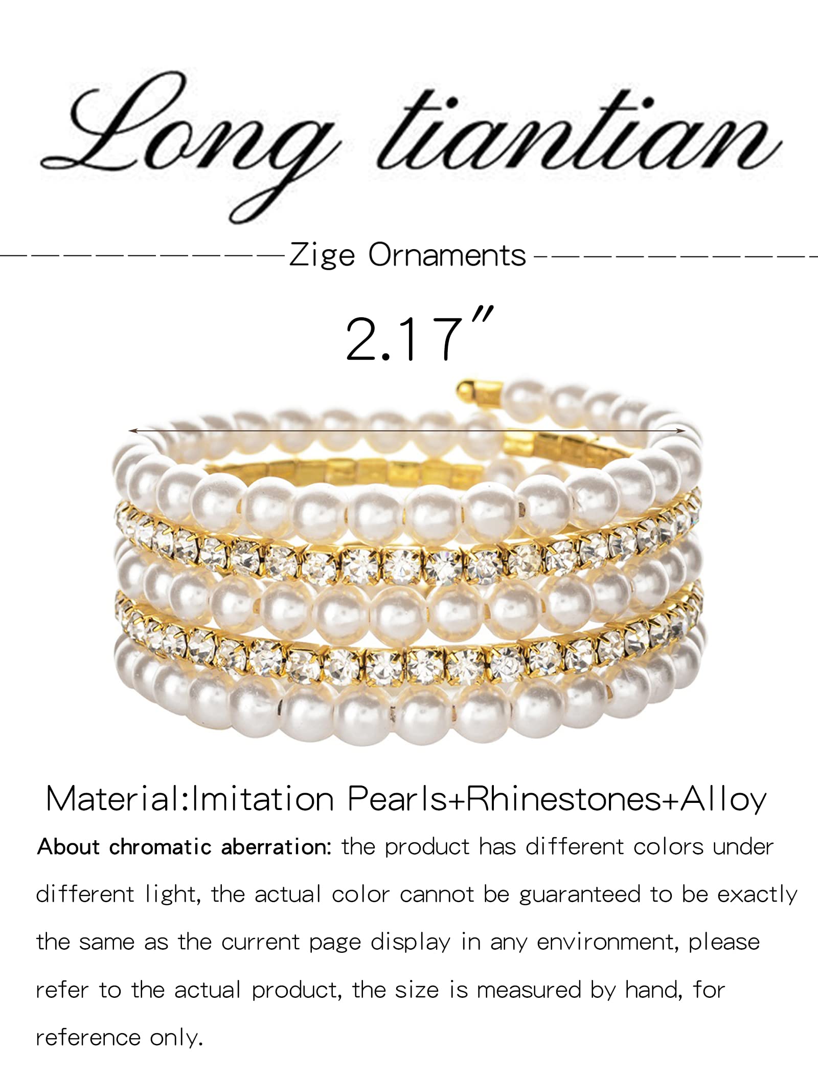 Elegant Pearl Bracelets for Women - Crystal Rhinestone Beaded Stretch Bangle, Stackable Pearl Jewelry for Brides & Weddings | Perfect for Bridal Accessories, Formal Events & Everyday Wear
