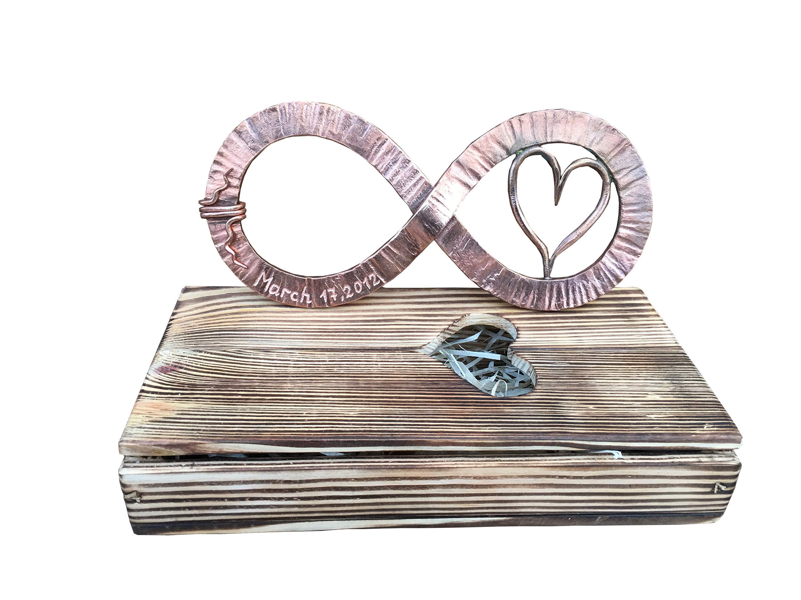 Copper Infinity Sign - Elegant 7th Anniversary Gift for Couples, Handmade Copper Decor for Home & Office, Unique Infinity Art for Wedding & Romantic Occasions