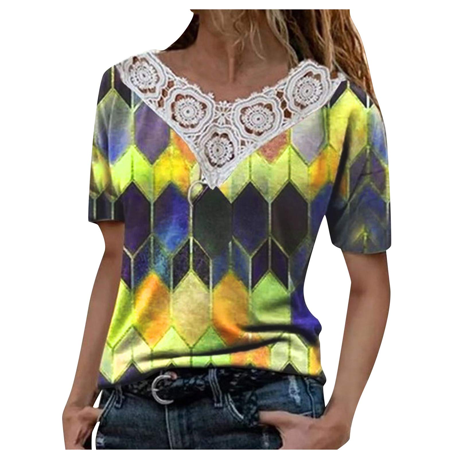 Women's Fashion Round Neck Short Sleeve Printed Loose T-Shirt - Cute Summer Casual Blouse for Everyday Wear | Perfect for Outings, Beach Trips and Weekend Relaxation