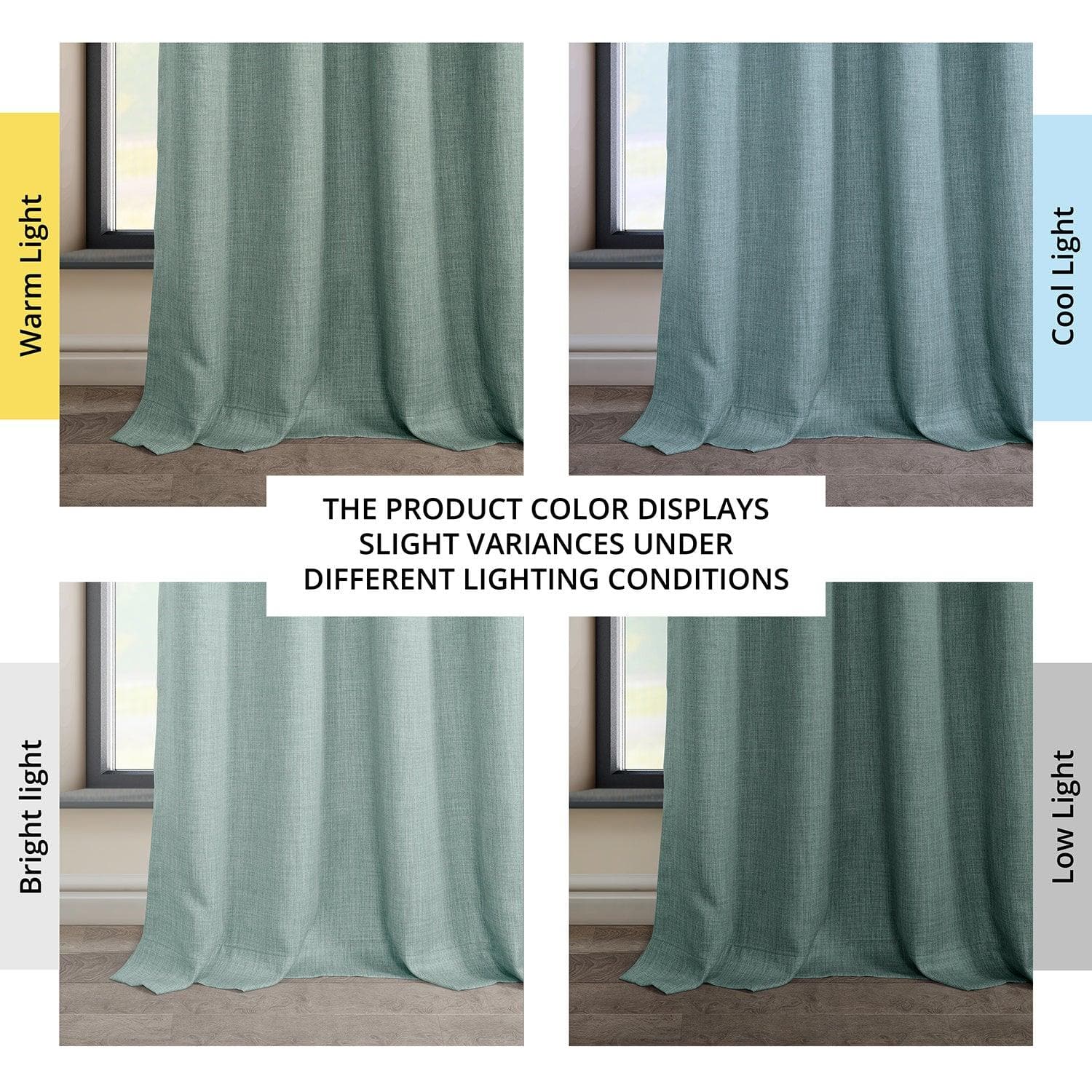 Sea Thistle Grommet Textured Faux Linen Blackout Curtains for Bedroom & Living Room - Noise Reducing & Light Blocking Window Treatments for Home Decor