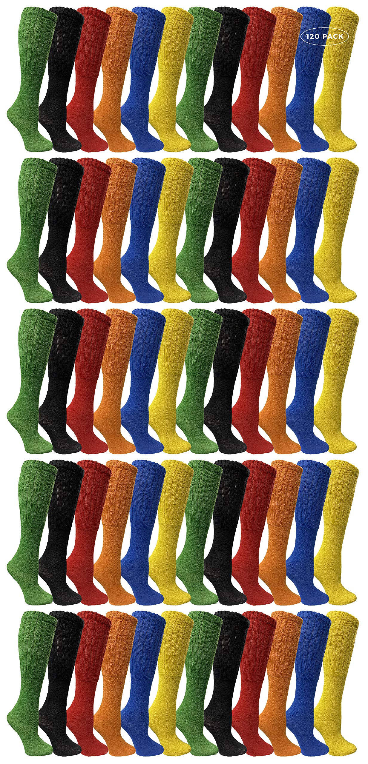 Yacht & Smith 120 Pack Women's Cotton Slouch Socks - Soft Knee High Boot Socks for Women | Comfortable Crew Socks for Winter, Fall & Casual Wear