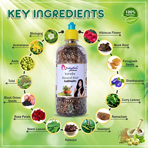 BADAHAIR® Herbal Hair Oil for Hair Growth & Dandruff Control - Natural Ayurvedic Treatment with 21 Herbs (65g) - Perfect for Daily Scalp Massage & Hair Care Routine