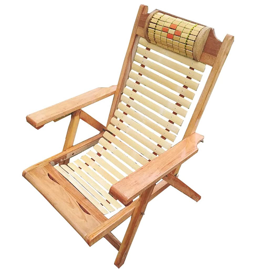 Bamboo Camping Beach Recliner Chair - Portable Outdoor Sun Lounger for Poolside, Garden, Yard & Patio - Comfortable Reclining Lazy Chair for Sleeping, Relaxing & Sunbathing (Style 1) - Perfect for Camping Trips, Beach Vacations & Backyard Lounging