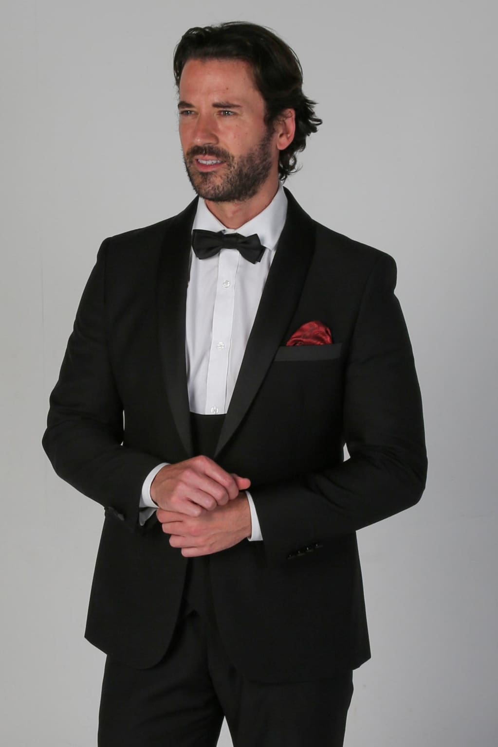 Ford Men's Black Tuxedo Blazer Slim Fit Formal Suit Jacket for Weddings, Prom & Business Events
