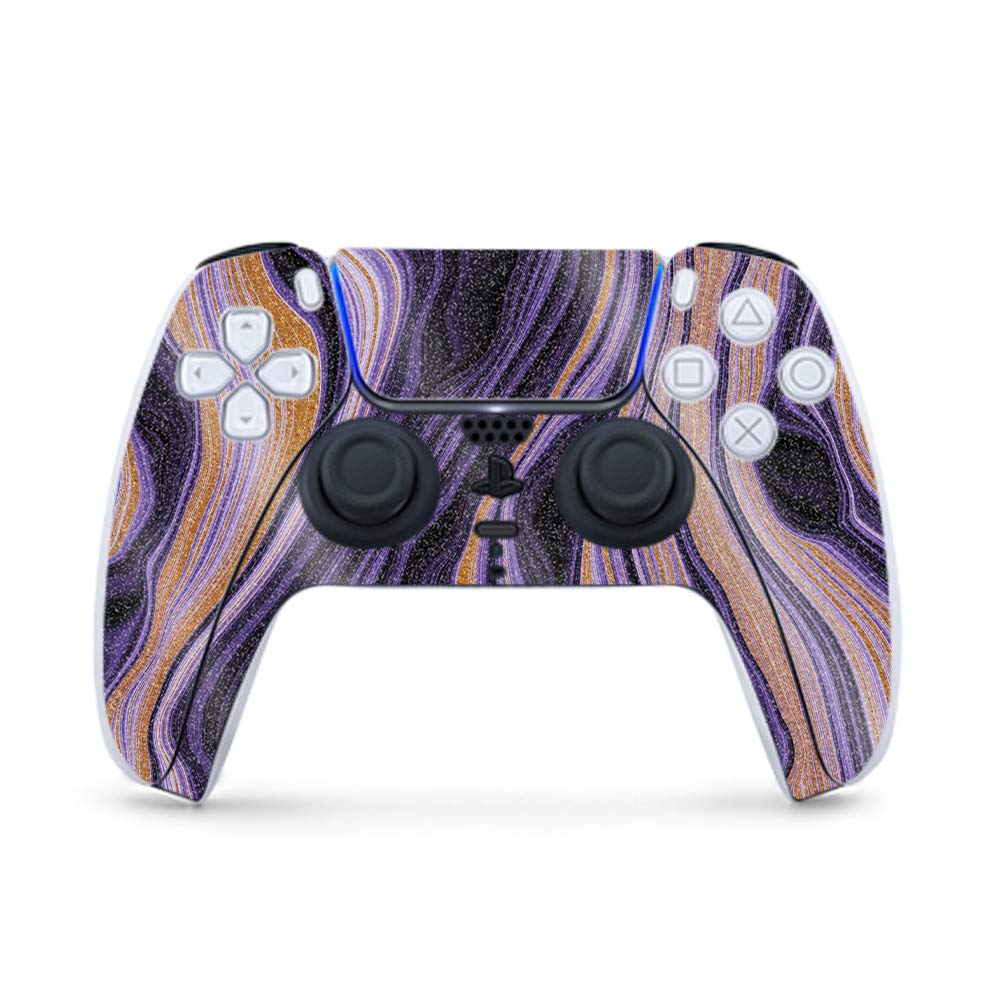 **MightySkins Glossy Glitter Gaming Skin for PS5 Controller - Purple Jewel | Durable High-Gloss Finish | Easy to Apply & Remove | Made in USA | Perfect for Gaming, Streaming & Customizing Your Playstation 5**