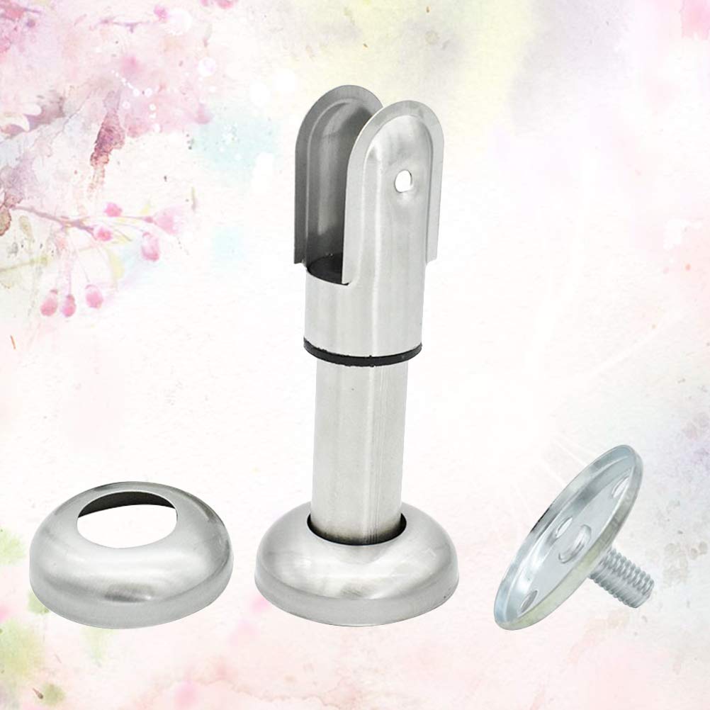 Premium Stainless Steel Restroom Partition Support Bracket - Adjustable Silver Toilet Partition Foot for Bathroom & Commercial Spaces - Durable Wall Mounted Candles Holder & Decor Tripod for Restrooms, Offices, and Public Washrooms