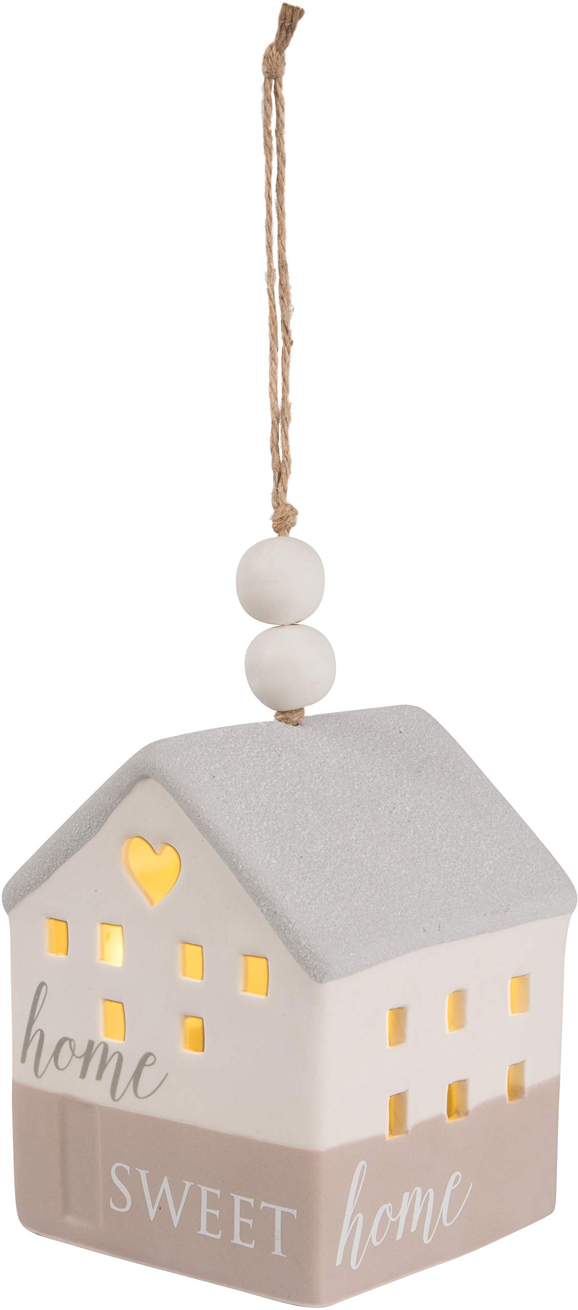Pavilion Porcelain Hanging LED House Decor - Warm White Light for Bedroom, Living Room & Outdoor - Home Sweet Home Wall Art