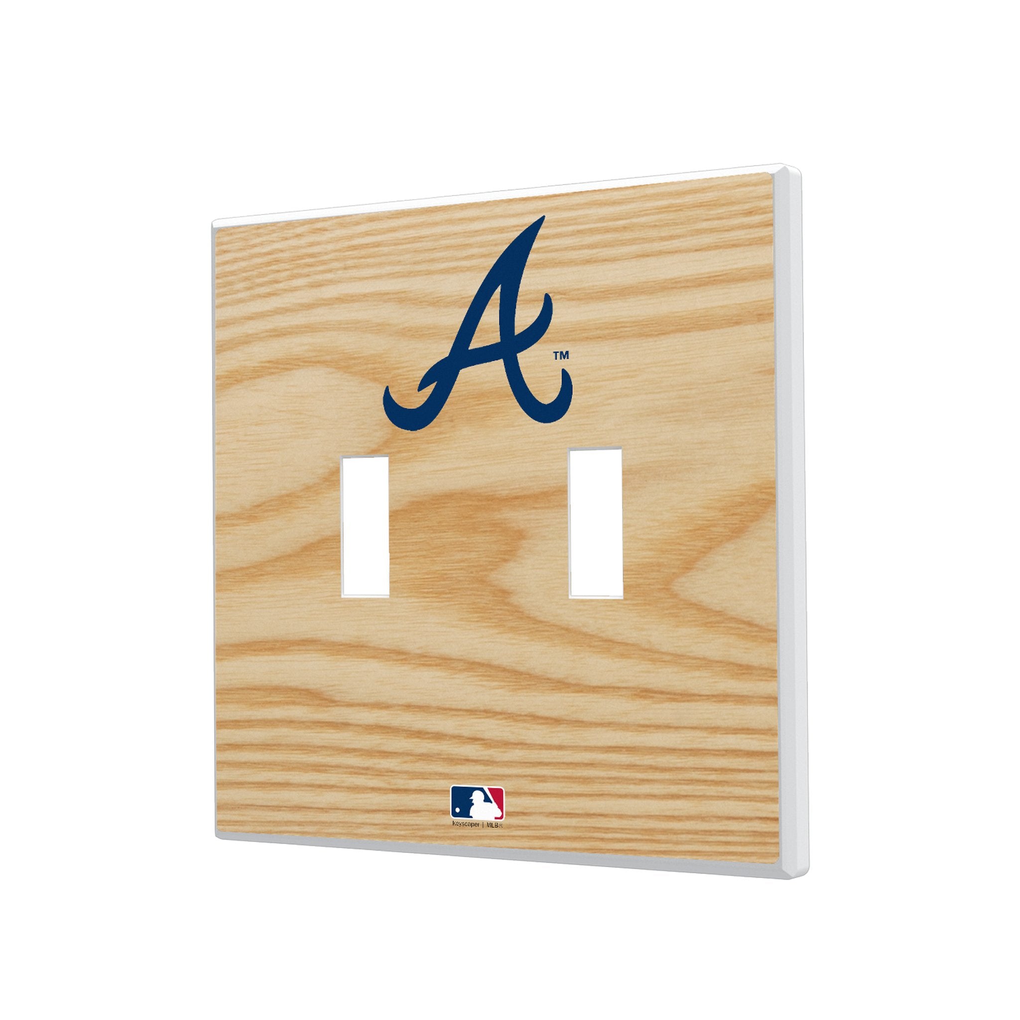 Atlanta Braves Baseball Bat Hidden Screw Light Switch Plate Cover - Decorative Wall Plate for Bedroom, Living Room, Man Cave, Sports Bar & Braves Fan Gifts