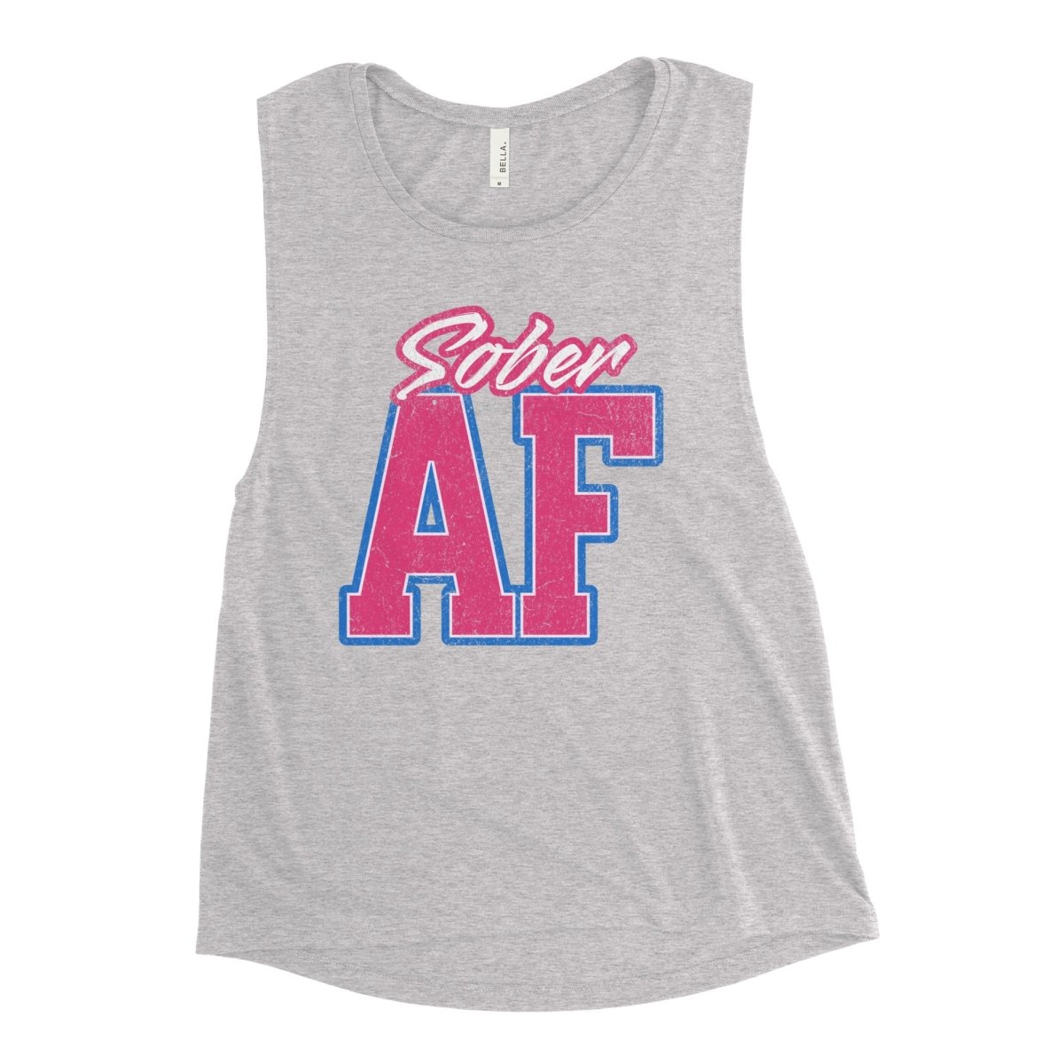 Sober AF Women's Muscle Tank Top - Workout & Gym Essential for Fitness Lovers - Perfect for Yoga, Running & Weight Training