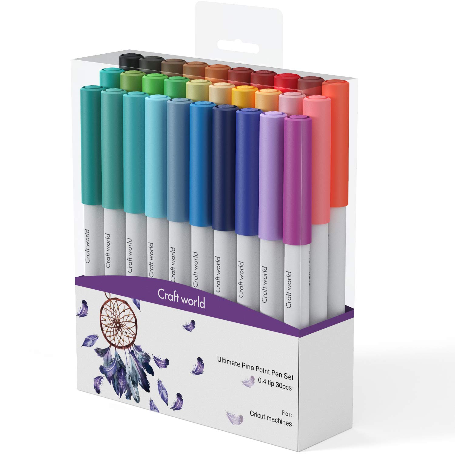 Ultimate 30-Pack Fine Point Pens (0.4mm Tip) for Cricut Maker 3/Maker/Explore 3/Air 2 - Premium Drawing & Writing Pen Set - Perfect for DIY Crafts, Scrapbooking, Vinyl Cutting & Paper Projects