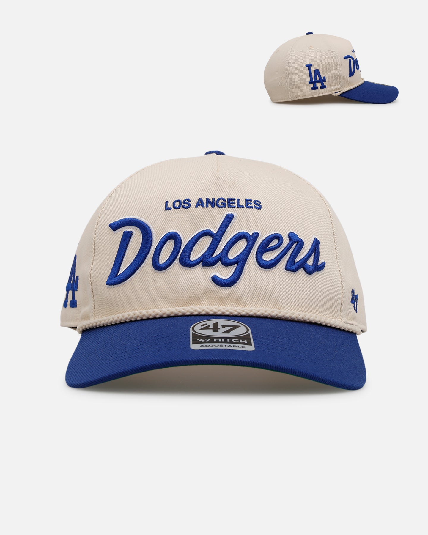 47 Brand Los Angeles Dodgers MLB Opening Day Script Hitch Snapback Hat - Adjustable Baseball Cap for Men & Women - Perfect for Games, Sports, and Casual Wear
