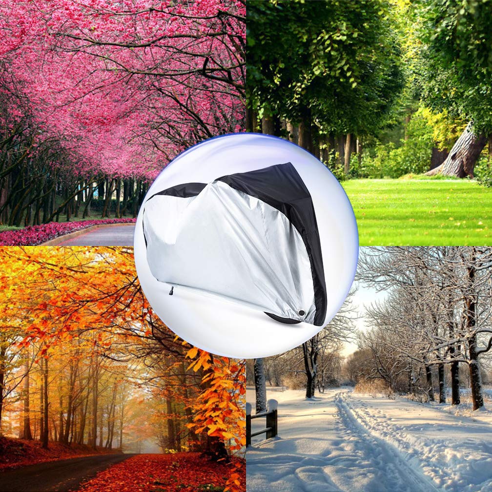 Roctee Waterproof XL Bicycle Cover - Heavy Duty Outdoor Bike Storage Cover for Rain, Sun, UV, Dust & Wind Protection - Fits Mountain, Road, Electric & Hybrid Bikes with Lock Hole - Perfect for Garage, Backyard & Travel Storage