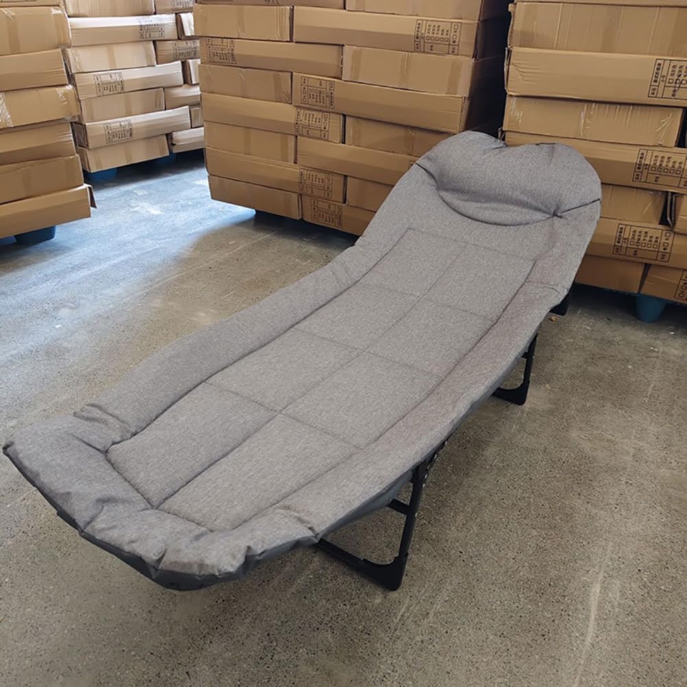 MegLob Outdoor Folding Camping Deck Chair - Portable Sunbathing & Beach Lounge Chair for Travel, Picnic, Garden, Poolside - Light Gray - Perfect for Relaxing, Tanning and Outdoor Adventures