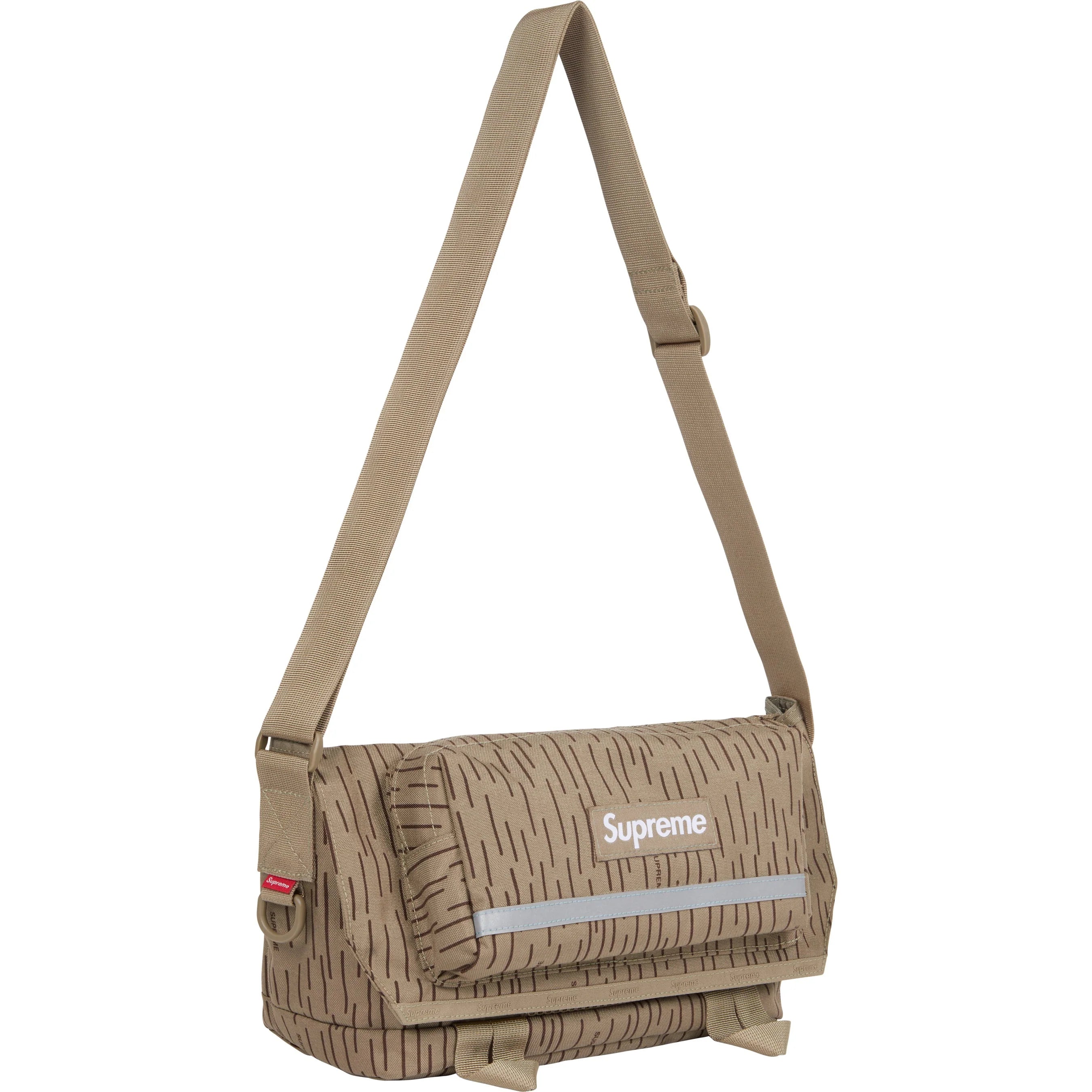 Supreme FW24 Messenger Bag - Waterproof Tan Raindrop Design for Men & Women - Perfect for Travel, Work & School