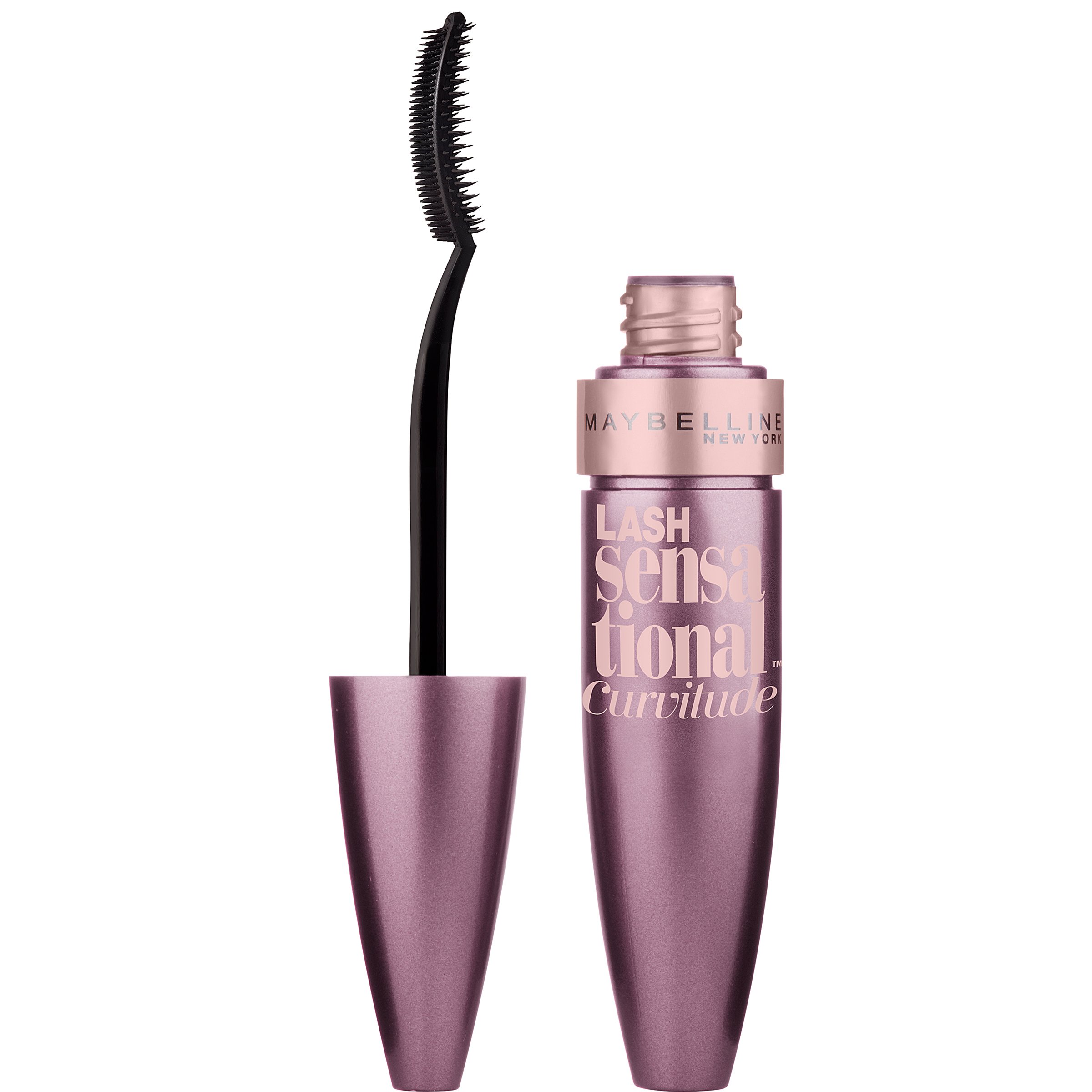 Maybelline New York Lash Sensational Curvitude Washable Mascara - Very Black, 0.33 fl oz | Volumizing & Lengthening for Dramatic Lashes | Perfect for Daytime & Nighttime Makeup Looks