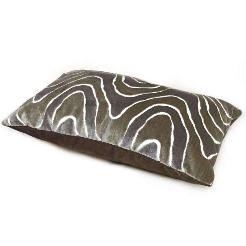 Robert Allen Lush Wave Driftwood Brown Cut Velvet Pillow Cover - Soft Luxury Decorative Throw Pillow Case for Sofa, Bed & Home Decor