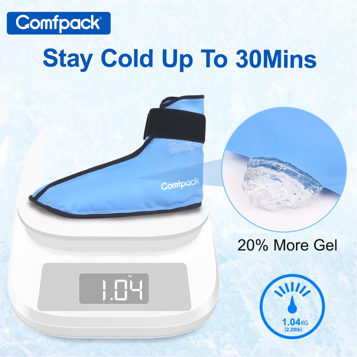 Reusable Gel Ice Pack Wrap for Foot & Ankle Pain Relief - 2 Pack Cold Therapy for Plantar Fasciitis, Achilles Tendonitis, Bunion, Swelling & Heel Pain - Post-Surgery Recovery & Neuropathy Support - Perfect for Athletes, Runners & Post-Op Care