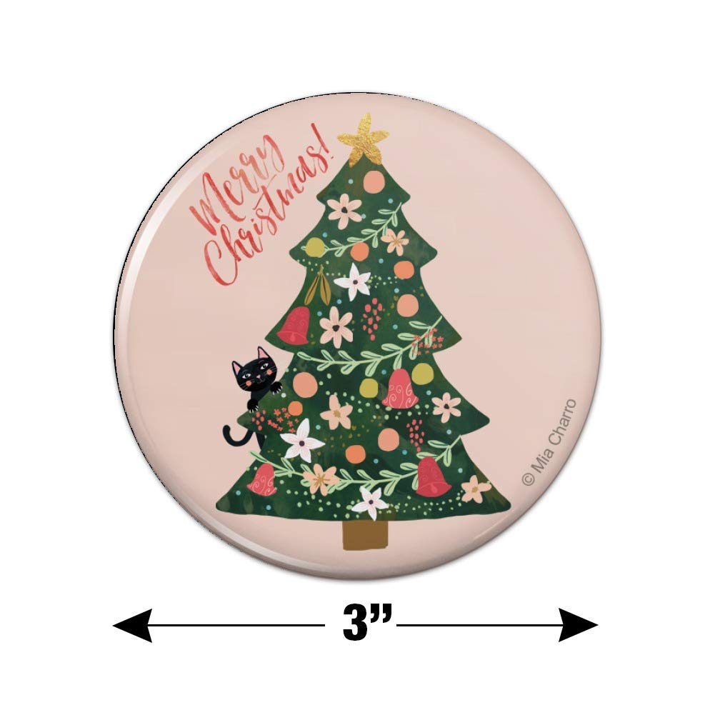 Christmas Tree Shaped Cat Kitchen Refrigerator Locker Button Magnet - Fun Holiday Decor for Fridge, Office & Home Organization