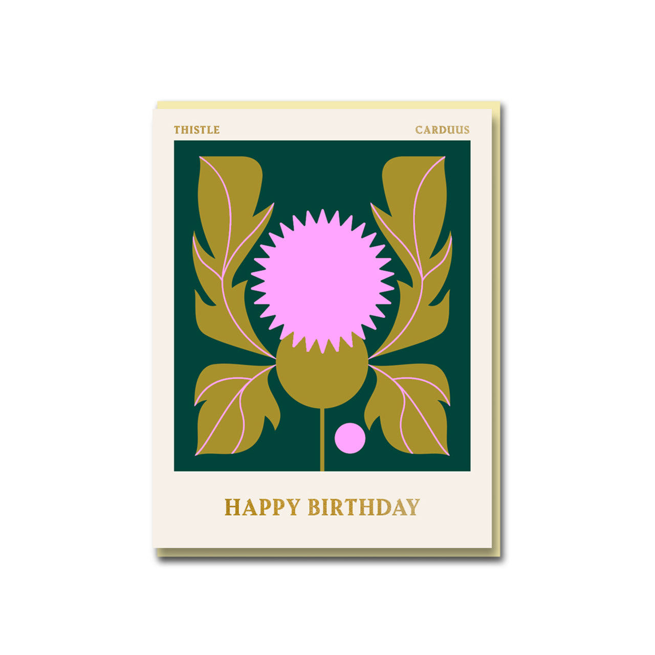 Thistle Happy Birthday Greeting Card - Elegant Floral Birthday Card for Friends & Family - Perfect for Birthdays, Anniversaries & Special Occasions