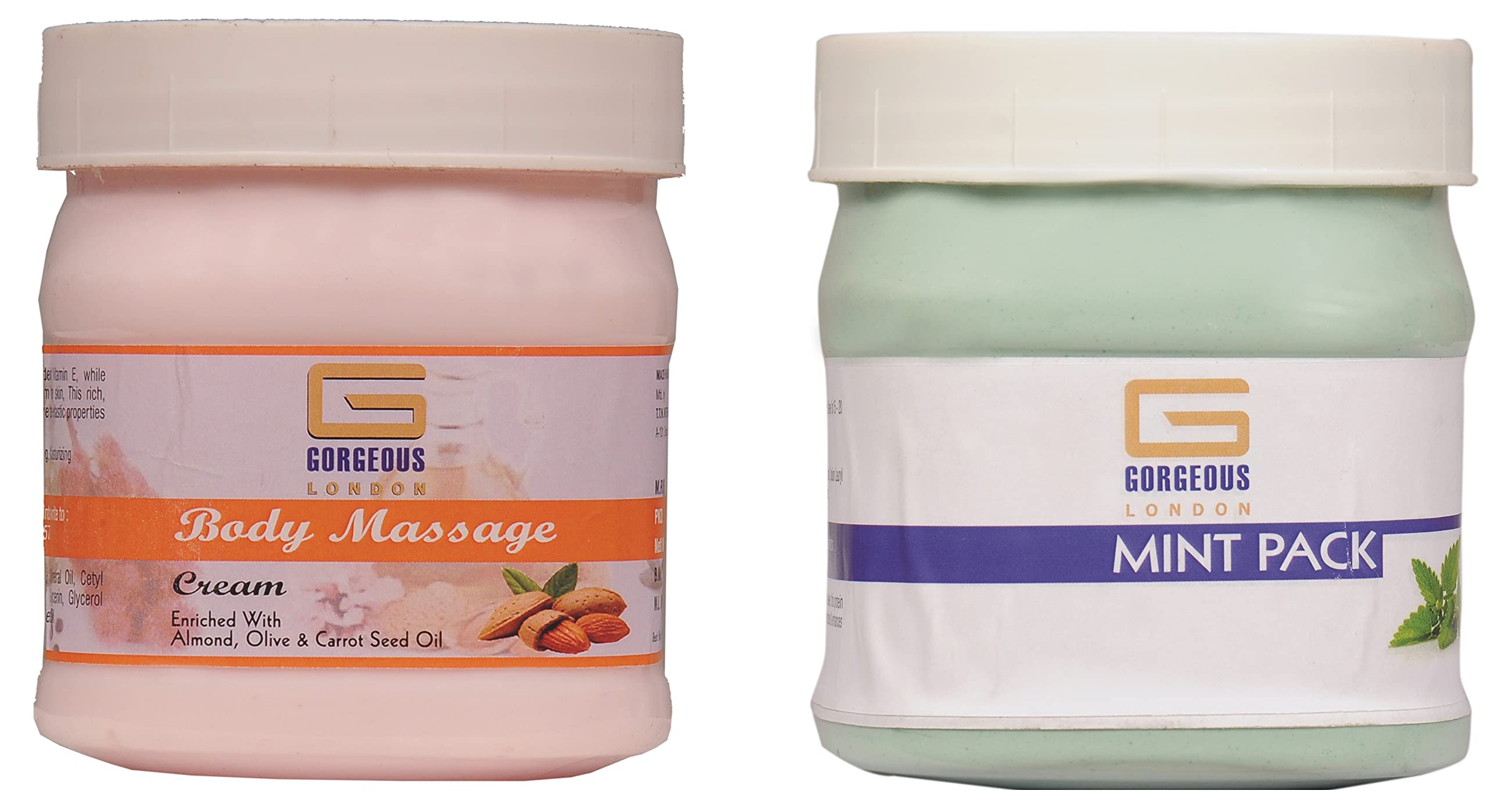 London Body Massage Cream & Mint Pack Combo - 2 Pack (450g Each) for Relaxation & Muscle Relief - Perfect for Spa, Home Massage & Self-Care