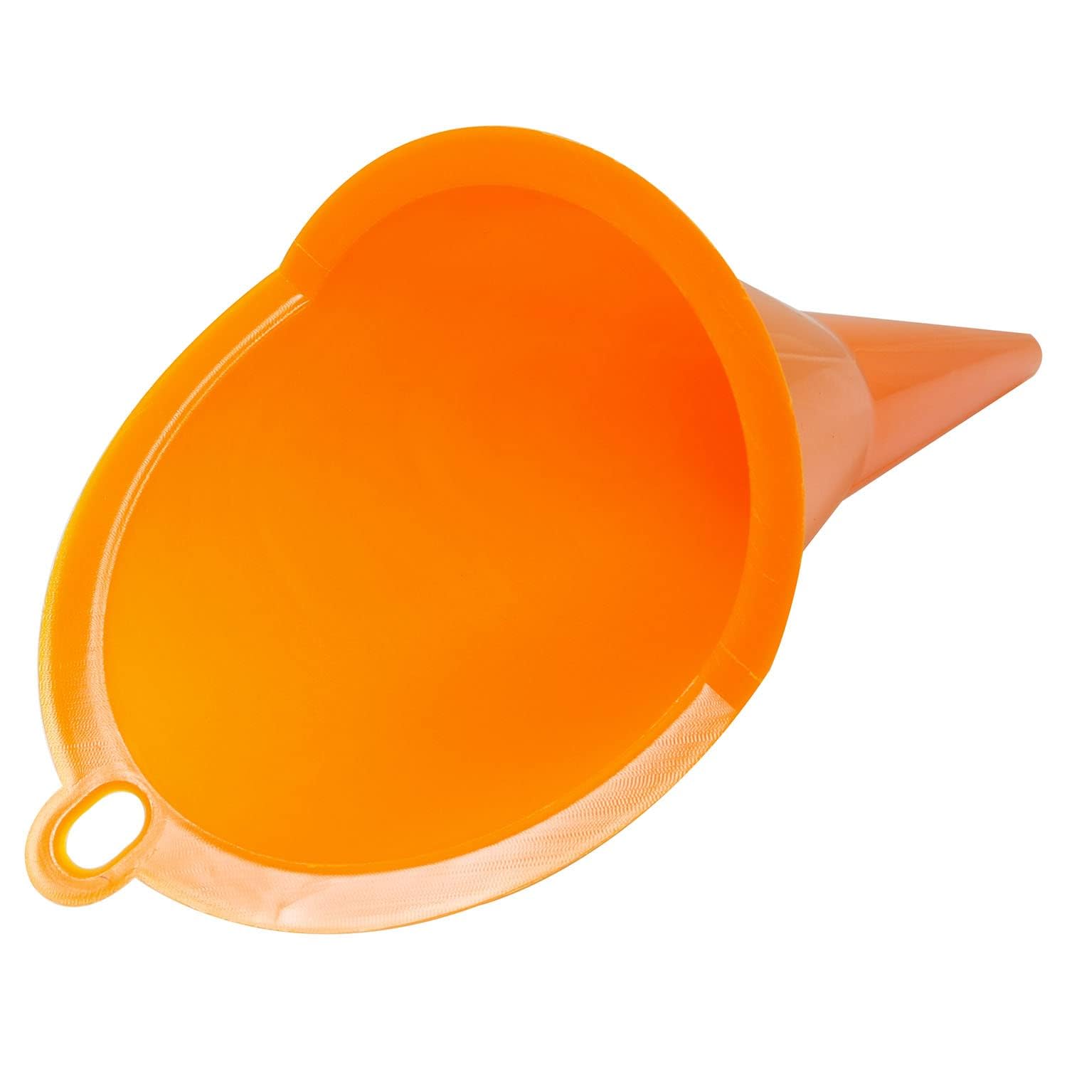 UCS 1123 QuickFill Spill Saver Multi-Purpose Funnel - Long Mouth Fueling Funnel for Gas, Oil & Liquids - Durable Orange Funnel for Automotive, Lawn Mower & Home Use