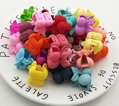 50 Piece Mini Hair Pins Set - Magnoloran Hair Claw Clips, Snap Barrettes & Hair Bows for Toddlers, Baby Girls, Kids & Women - Cute Animal & Floral Hair Accessories (Flower, Crown, Rabbit, Bear) - Perfect for School, Parties & Daily Styling