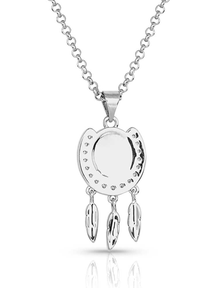 Montana Silversmiths NC5722 Women's Sterling Silver Horseshoe Necklace - Lucky Charm Jewelry for Everyday Wear & Special Occasions