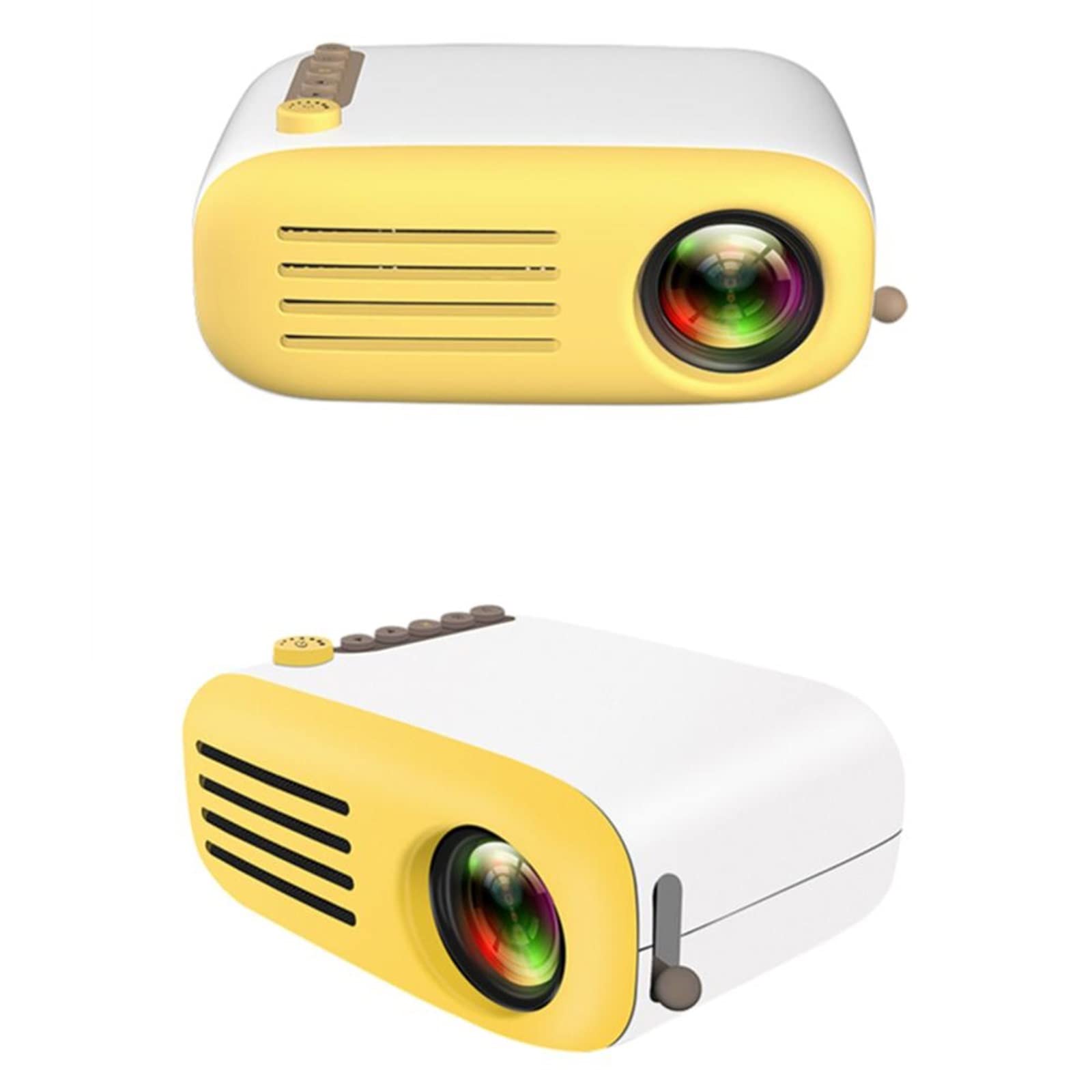 SVIOR 800 Lumens LED Mini Projector with 480x272 Resolution - USB Compatible Home Theater Projector for Movies & Gaming (Yellow, UK Plug) | Perfect for Bedroom, Outdoor Camping & Office Presentations