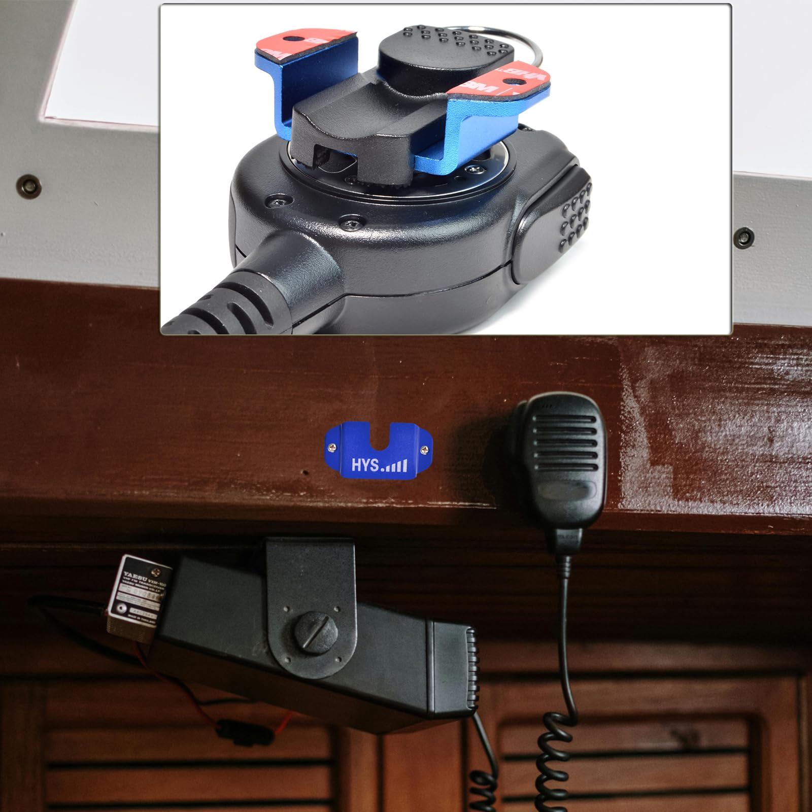 Universal Aluminum Alloy CB Radio Microphone Holder Mount - Compatible with Motorola, Kenwood, Uniden, Cobra & Midland CB Radios (Blue, 1pc) - Perfect for Truck, Jeep & Off-Road Vehicle CB Radio Installation