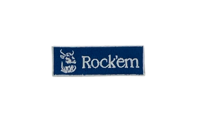 2024 Rock'em Rectangle Hat Patch - Premium Embroidered Iron-On Patch for Caps, Jackets & Bags - Perfect for DIY Fashion, Gifts & Customization