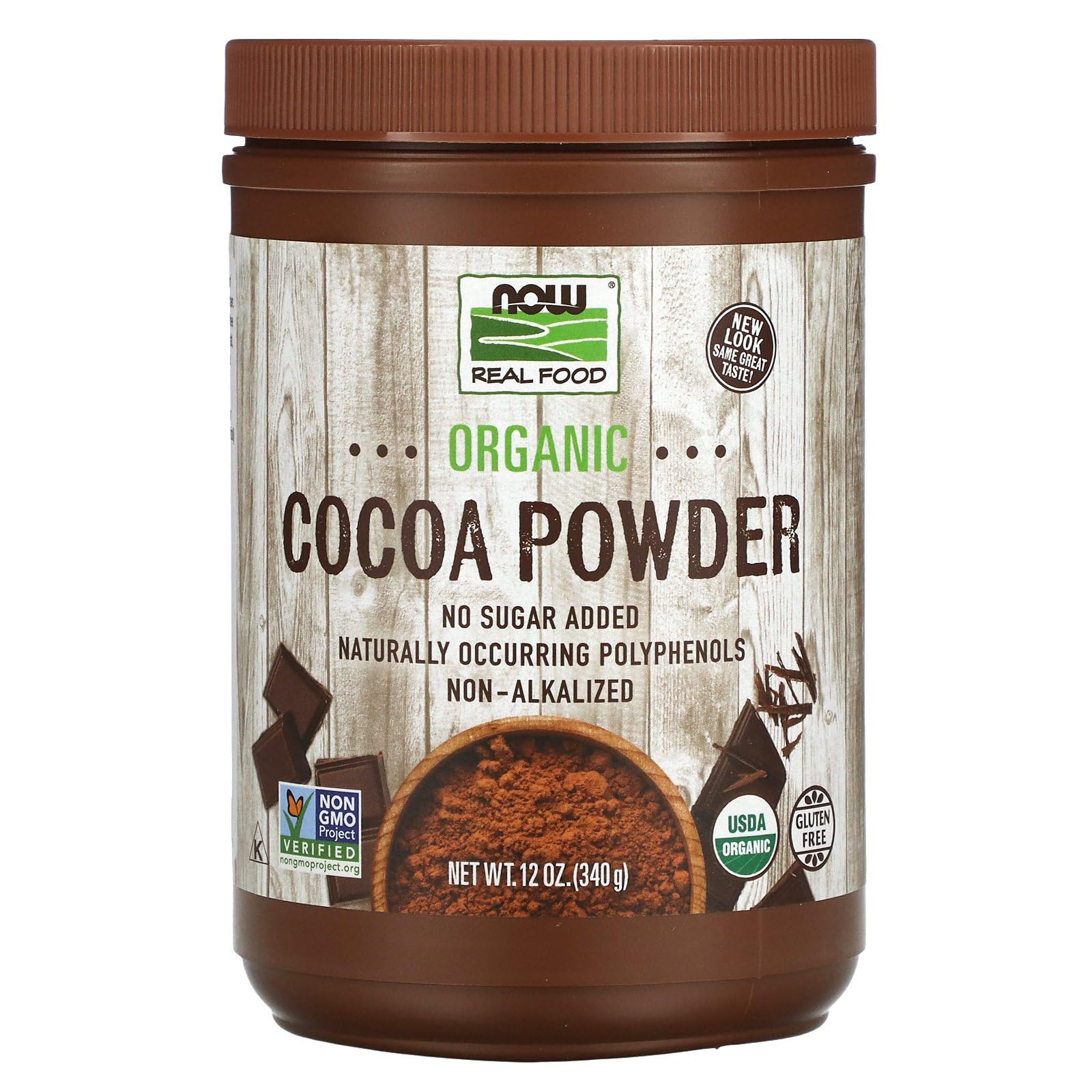 Organic Unsweetened Cocoa Powder by NOW Foods - 12 oz | Premium Baking & Hot Chocolate Ingredient for Desserts, Smoothies & Healthy Recipes
