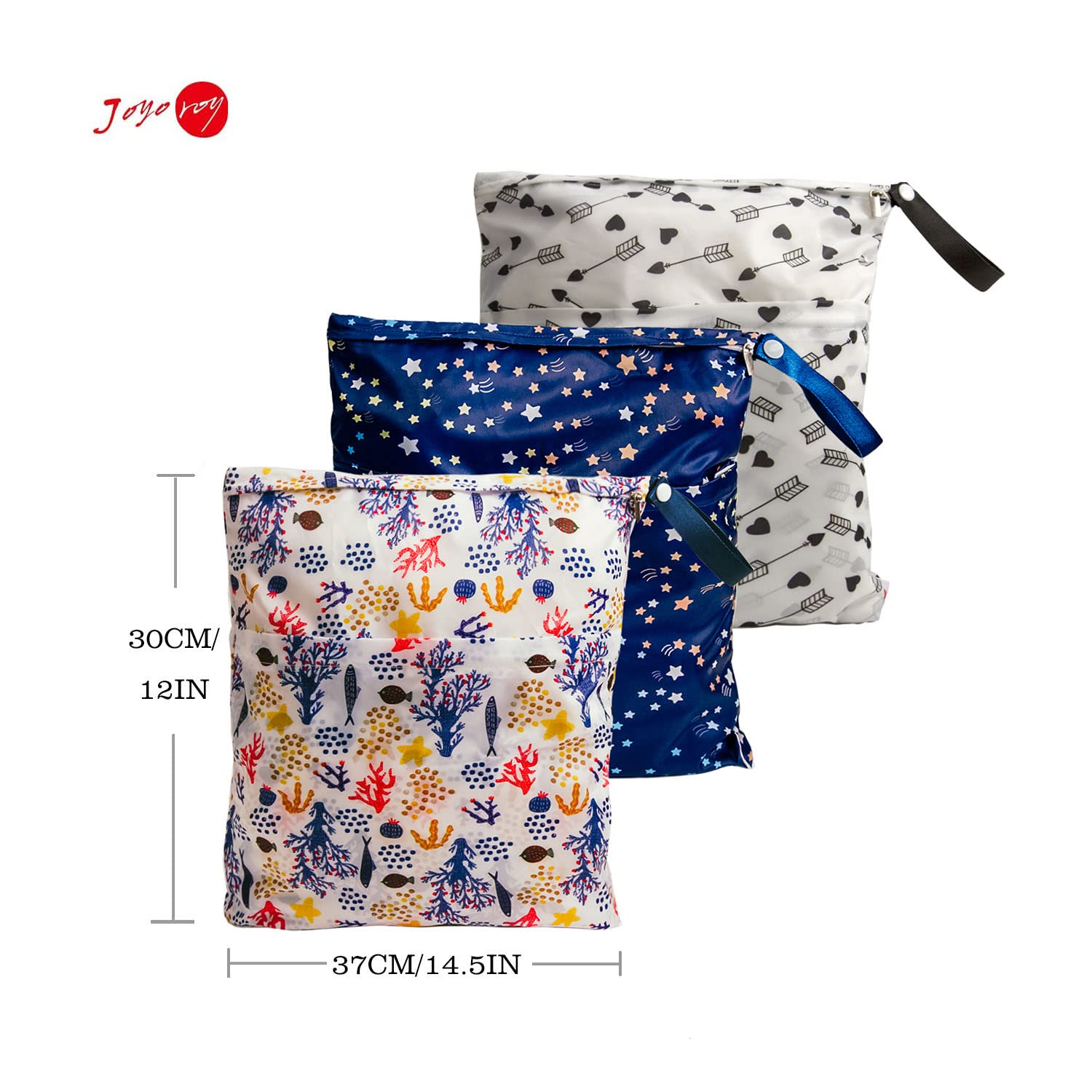 **Joyo Roy Waterproof Wet Dry Bag - Reusable Cloth Diaper Storage & Breast Pump Parts Organizer - Perfect for Daycare, Travel, and Gym**