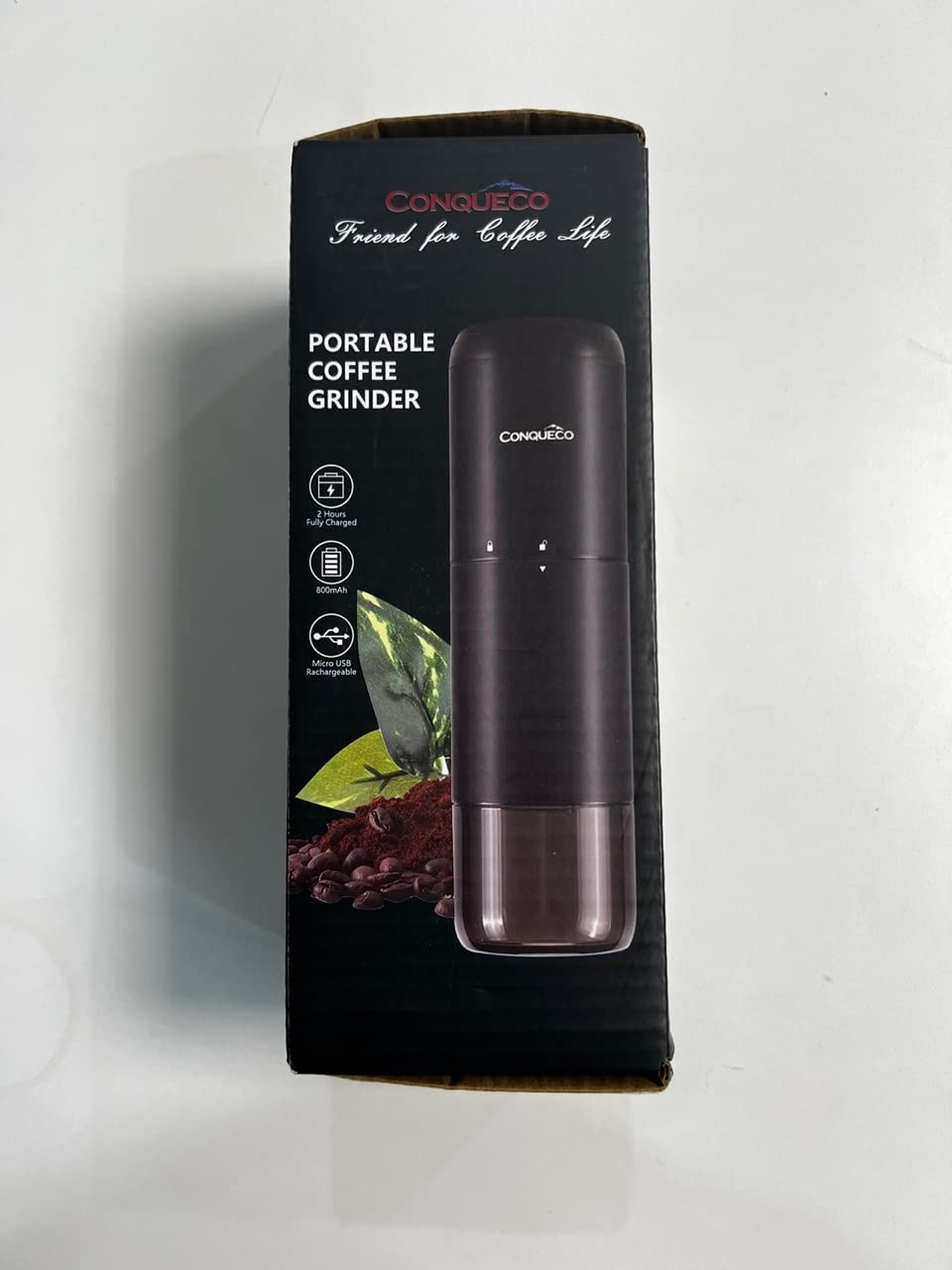 Premium Portable Electric Burr Coffee Grinder - Rechargeable Stainless Steel Conical Burr Grinder with 15 Precise Settings for Espresso, French Press & Cold Brew - 20g Capacity (Includes Cleaning Brush) - Perfect for Home, Office & Travel Use