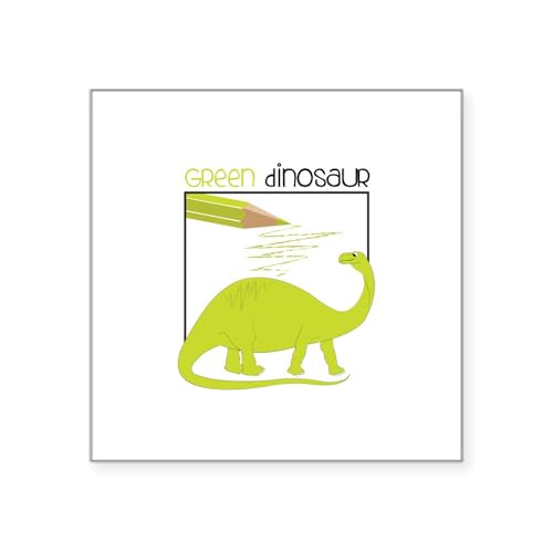 White - Green Dinosaur Sticker