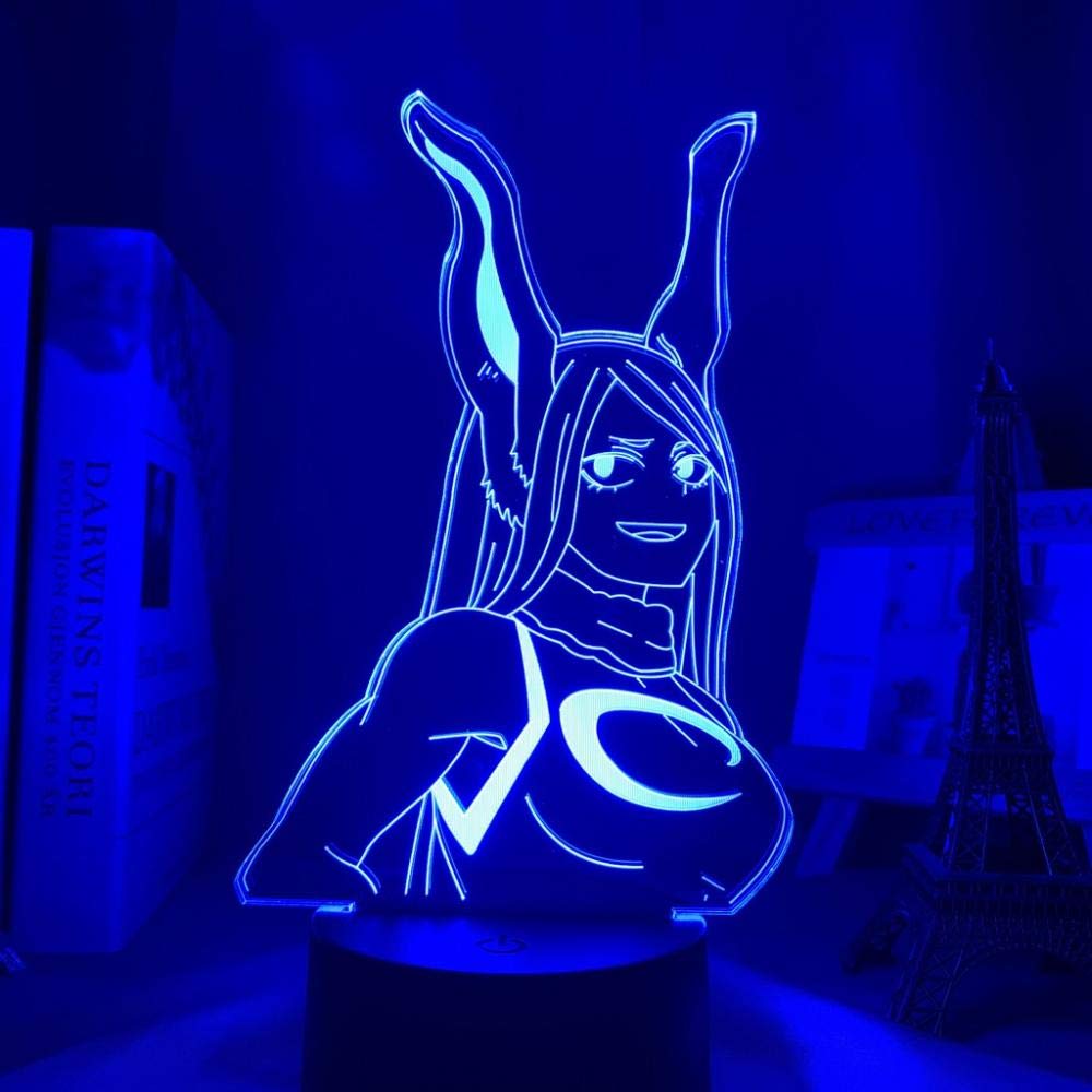 3D LED Night Light for Kids - My Hero Academia Rumi Usagiyama Anime Lamp with 16 Color Changing Modes & Remote Control - Perfect for Bedroom Decor, Birthday Gifts, Desk Table Lamp - Ideal for Kids Room, Nursery, Sleep Aid, and Manga Fans Collection